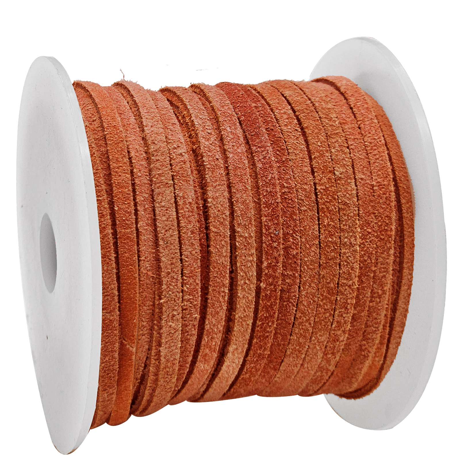Lederband Flach Wild  3 mm x 1,5 mm - Orange. Länge: 10 m