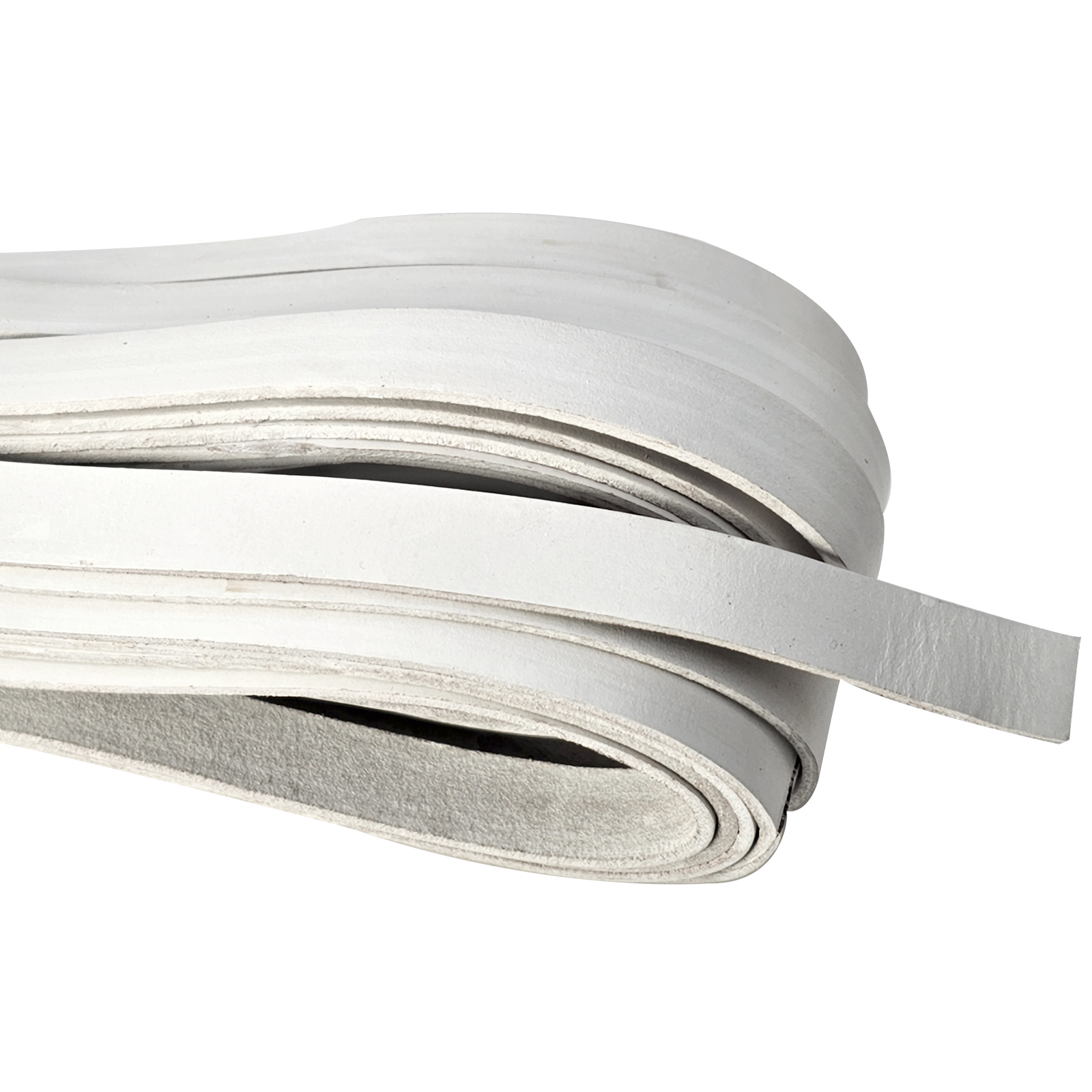 Lederband Flach 15 mm x 2,5 mm - Weiß. Länge: 25 m