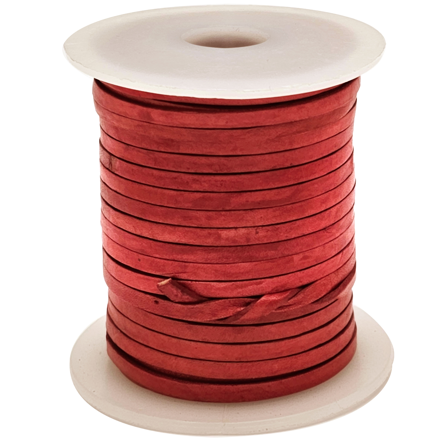 Lederband Flach 3 x 1 mm - Antik Rot. Länge: 10 m