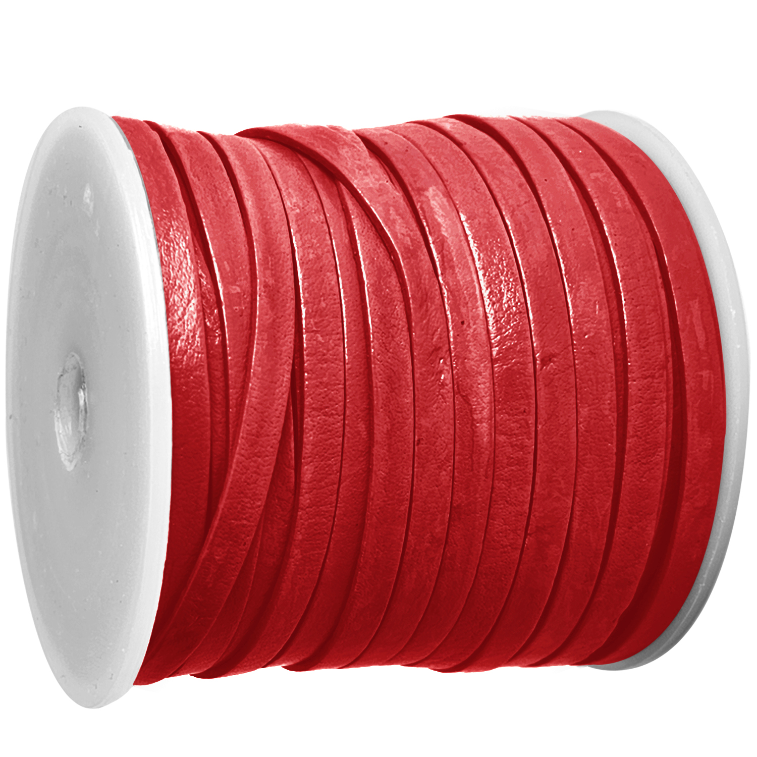 Lederband Flach 4 x 1 mm - Rot. Länge: 1 m