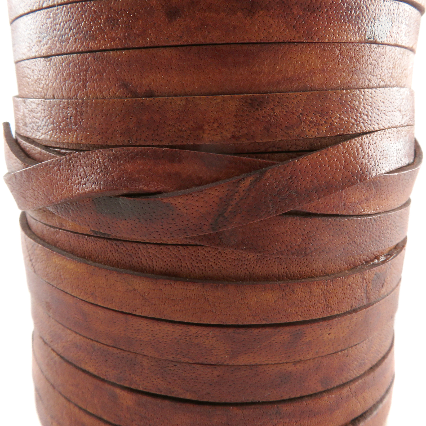 Lederband Flach 7 mm x 1,5 mm - Antik Hellbraun