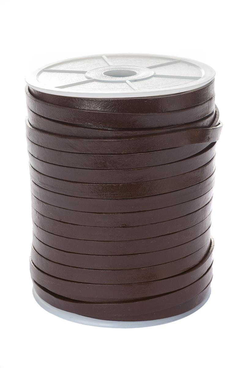 Lederband Flach 6 mm x 1,5 mm - Braun. Länge: 3 m