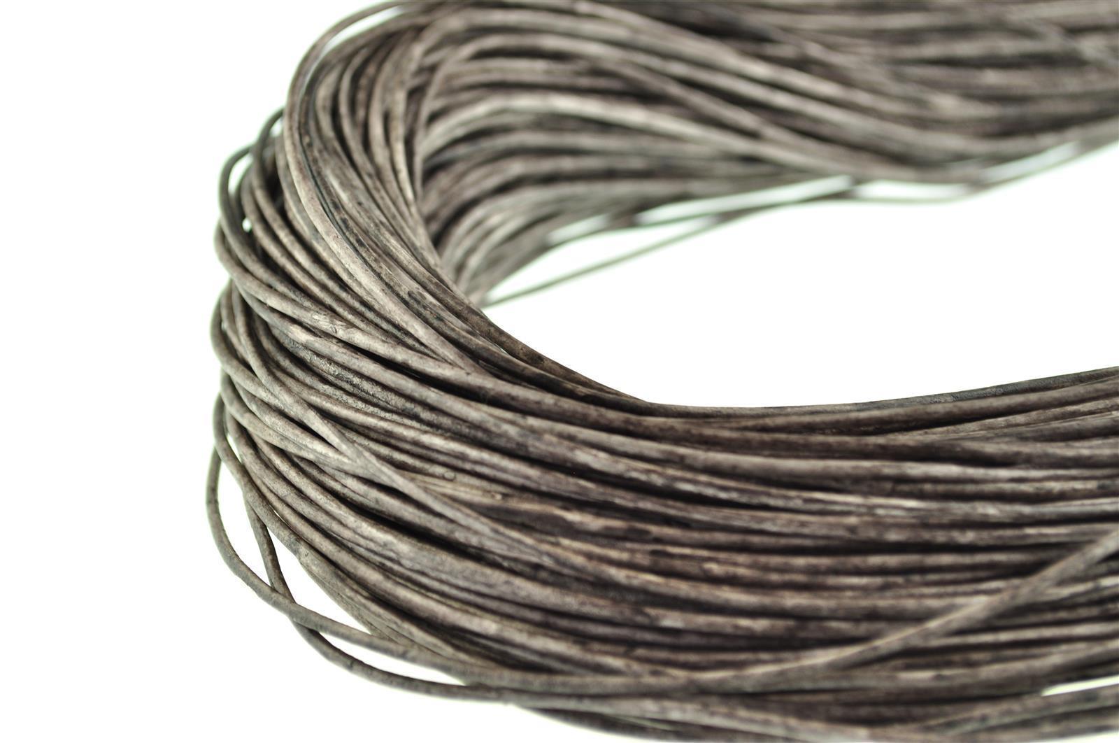 Lederschnur Rund 2 mm - Mesh Kaffee. Länge: 10 m