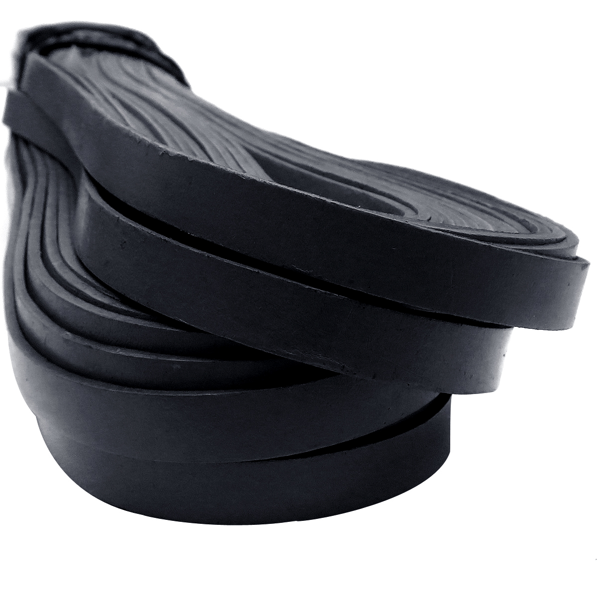 Schwarzes Lederband in einer Breite von 10 mm und 2 mm Dicke für das kreative Lederhandwerk