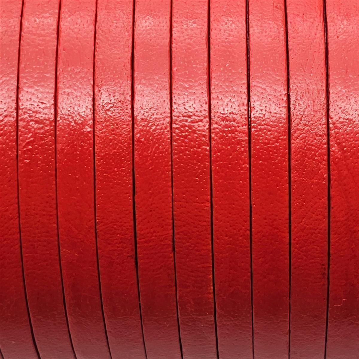 Lederband Flach 5 mm x 1,5 mm - Orange. Länge: 5 m