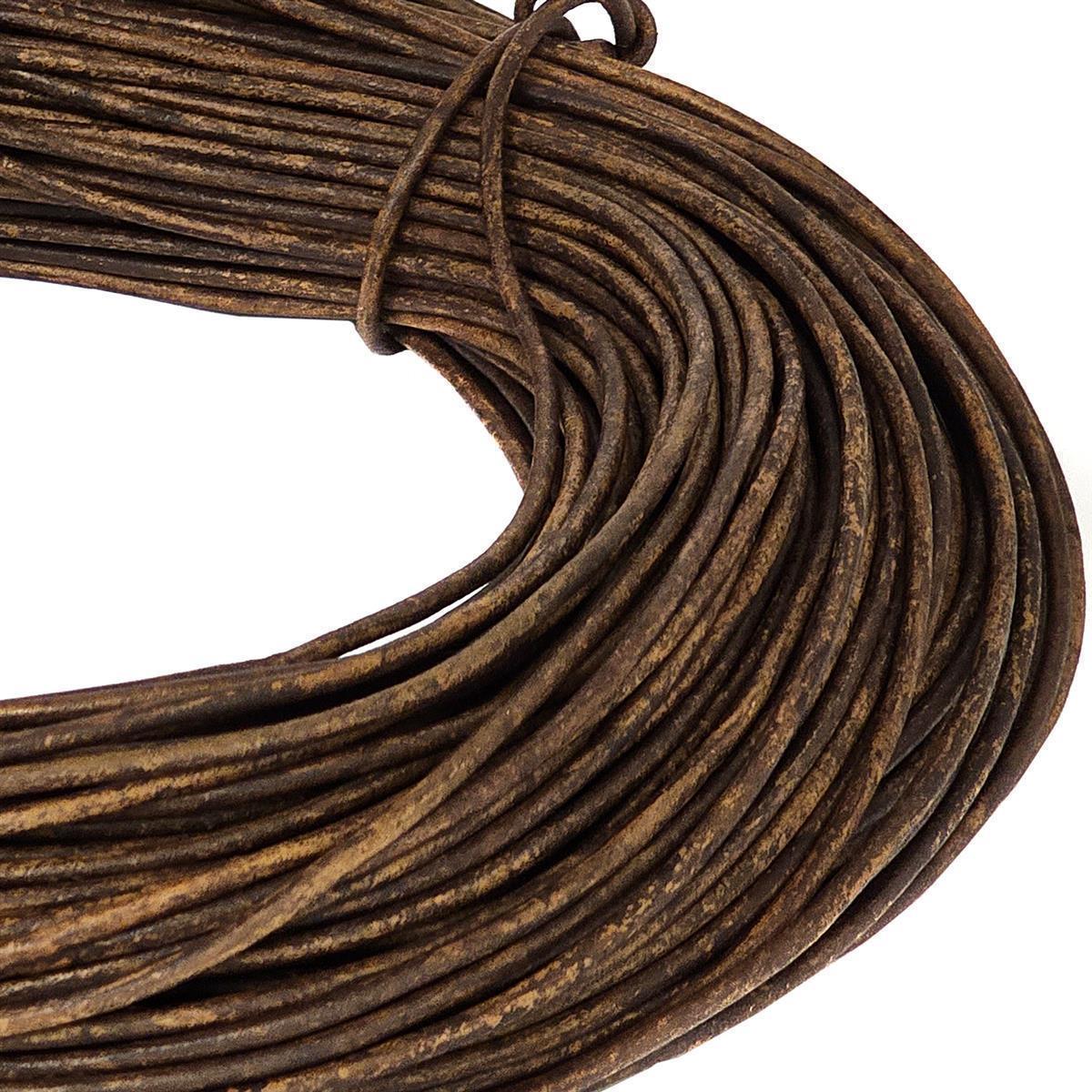 Lederschnur Rund 3 mm - Holzbraun. Länge: 50 m
