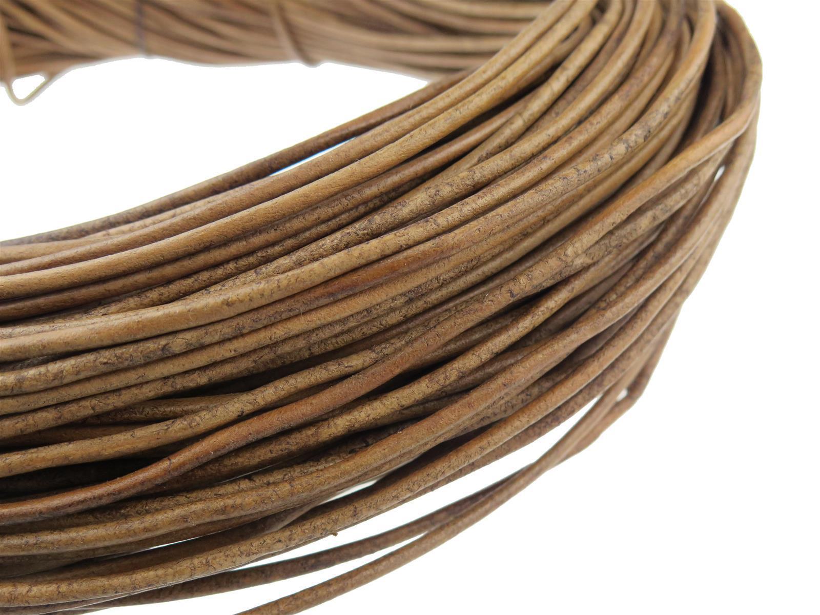 Lederschnur Rund 3 mm - Naturbraun. Länge: 100 m