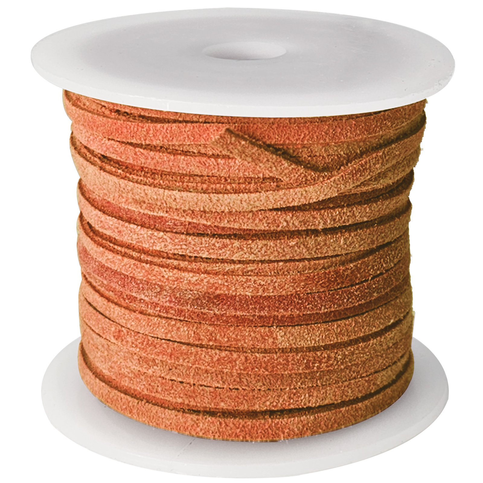 Lederband Flach Wild  3 mm x 1,5 mm - Orange. Länge: 25 m auf Rolle