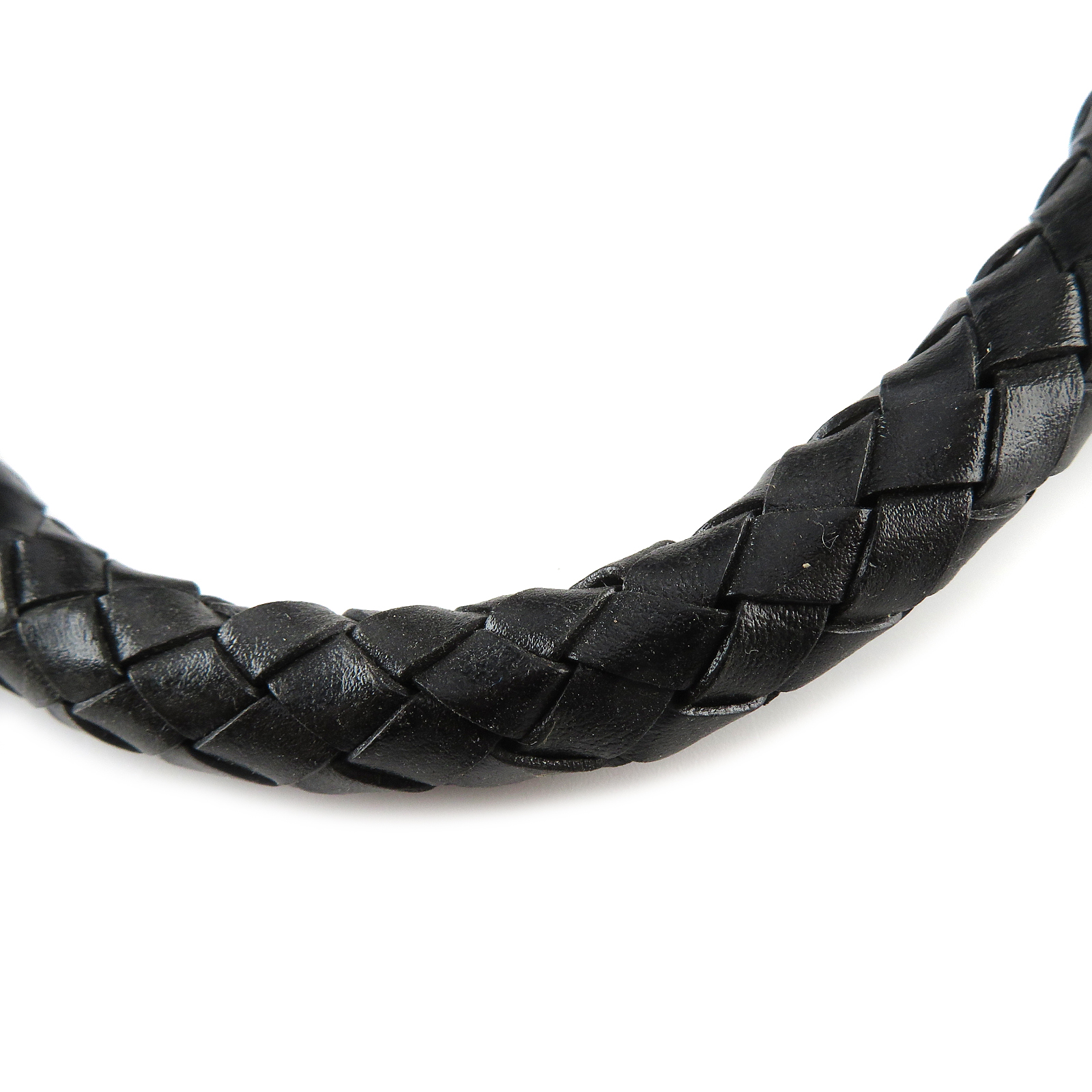 GL10001_03 Lederschnur geflochten 10 mm - Schwarz. Länge: 5 m