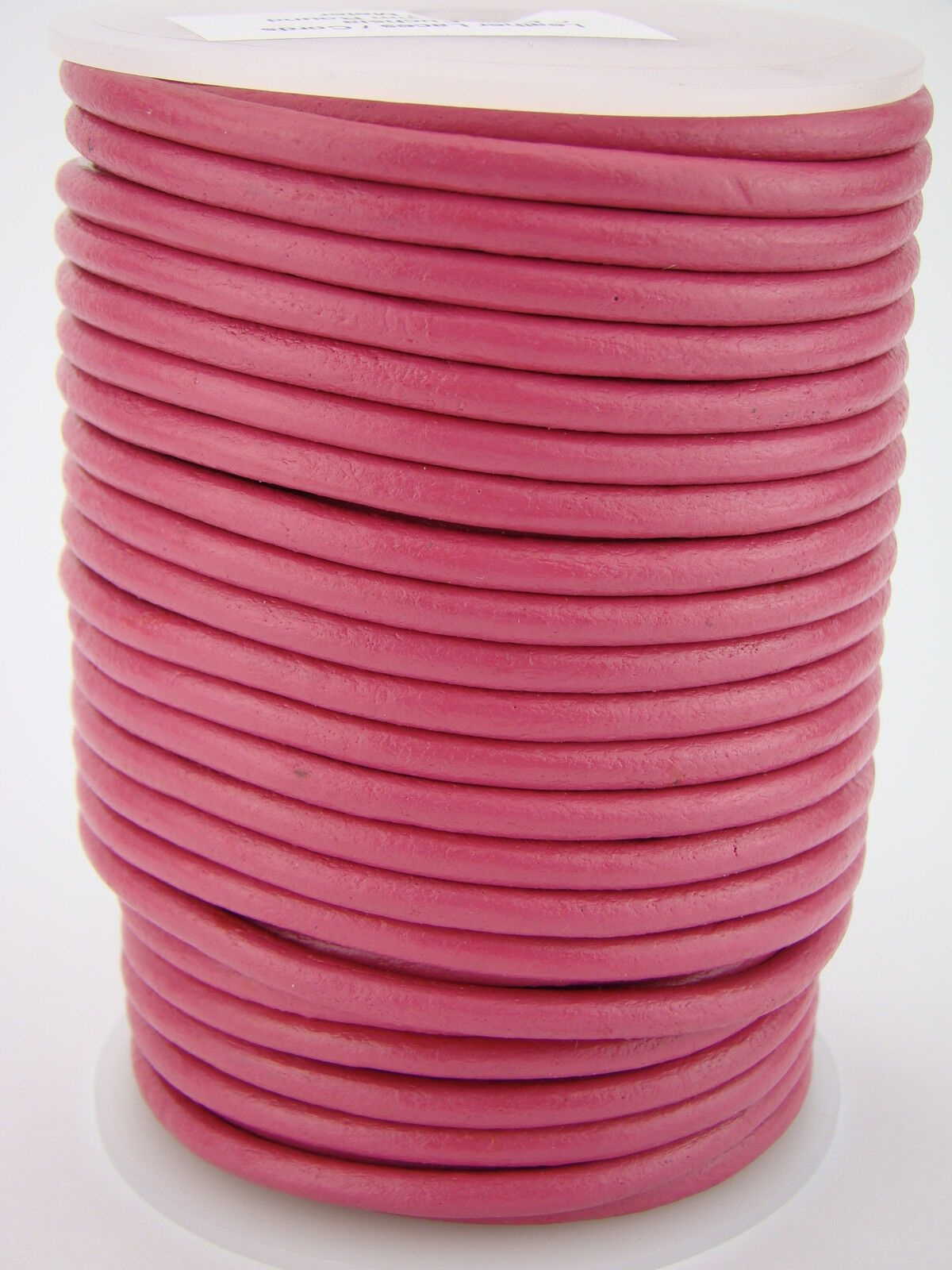 Lederschnur Rund 4 mm - Fuchsia. Länge: 1 m