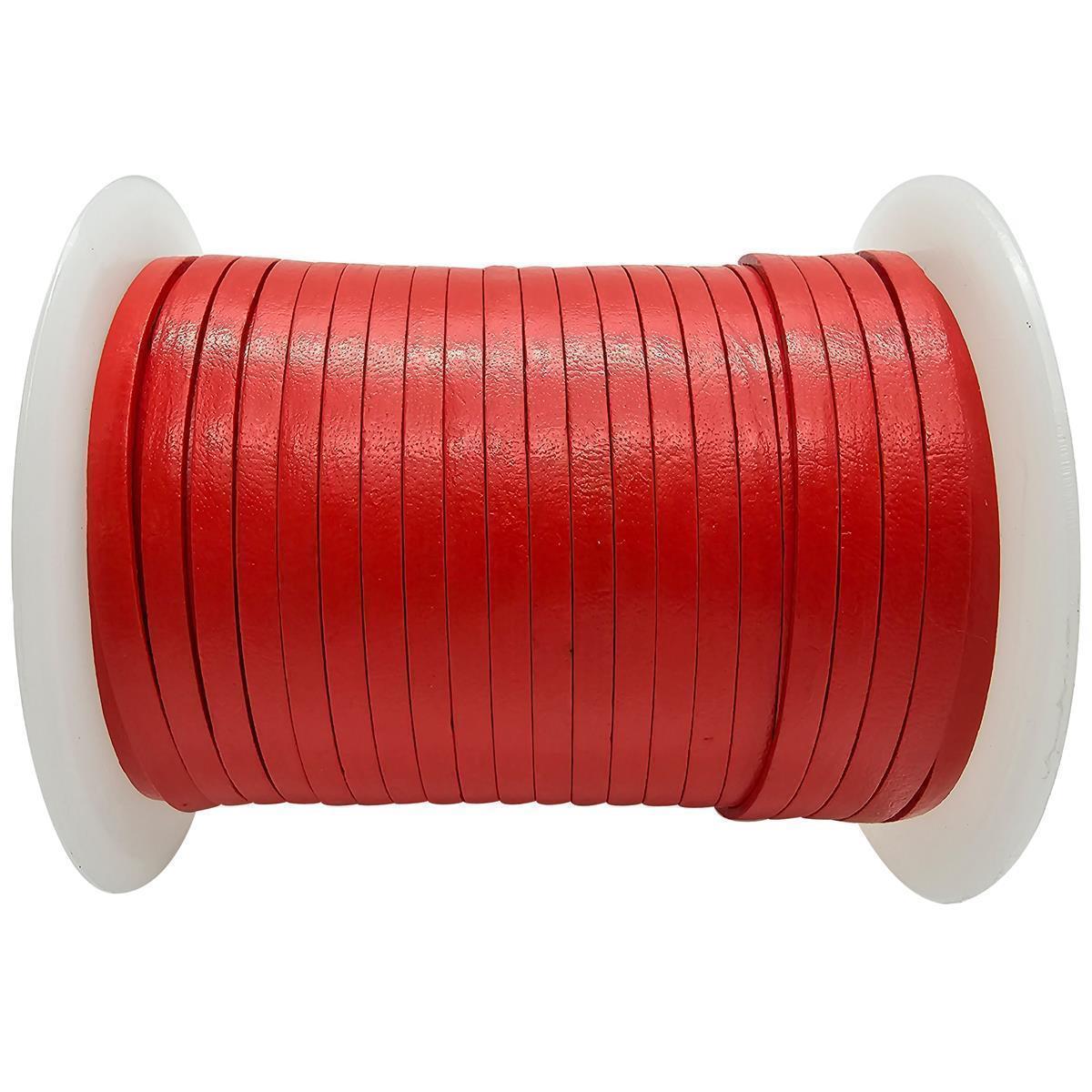 Lederband Flach 5 mm x 1,5 mm - Orange. Länge: 5 m
