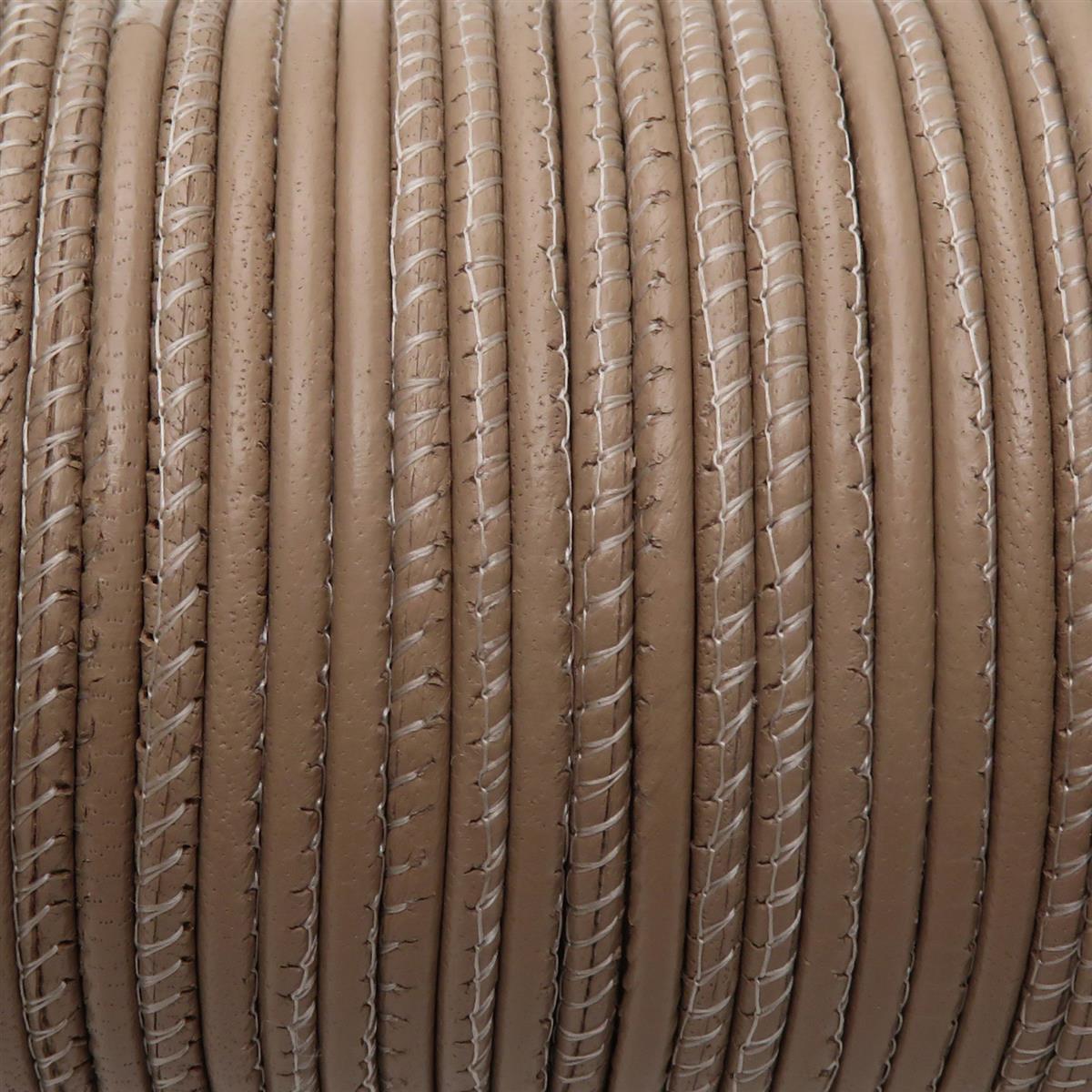 Gesäumte Lederschnur in Taupe_3