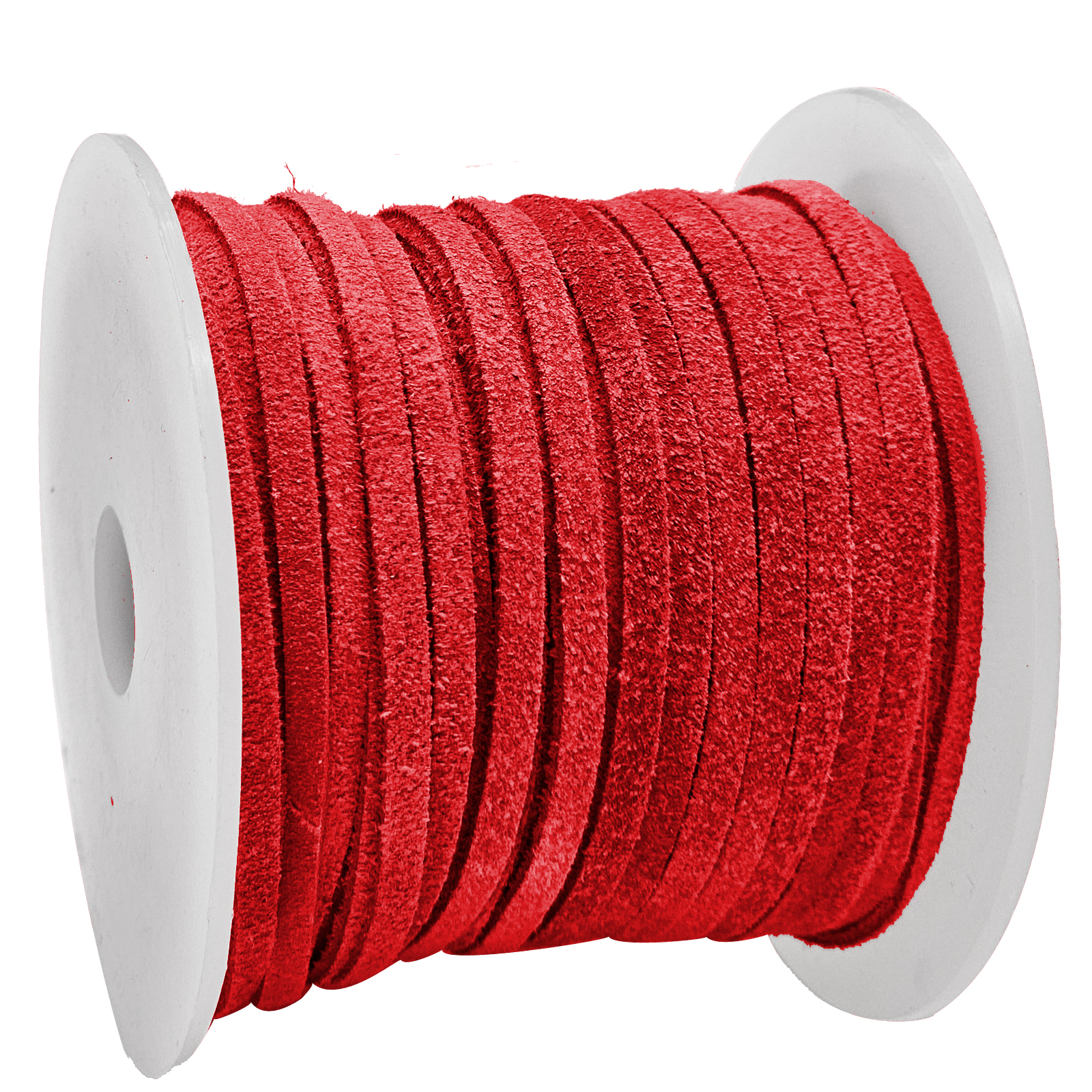 Wildlederband 3 mm - Velourlederband in Rot