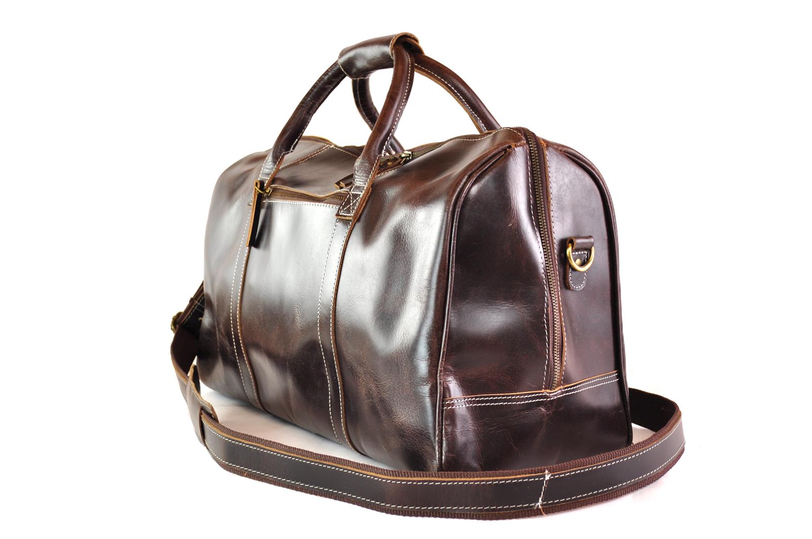 Große Ledertasche | Reisetasche | Vintage | 52cm x 30cm x 18cm - Braun