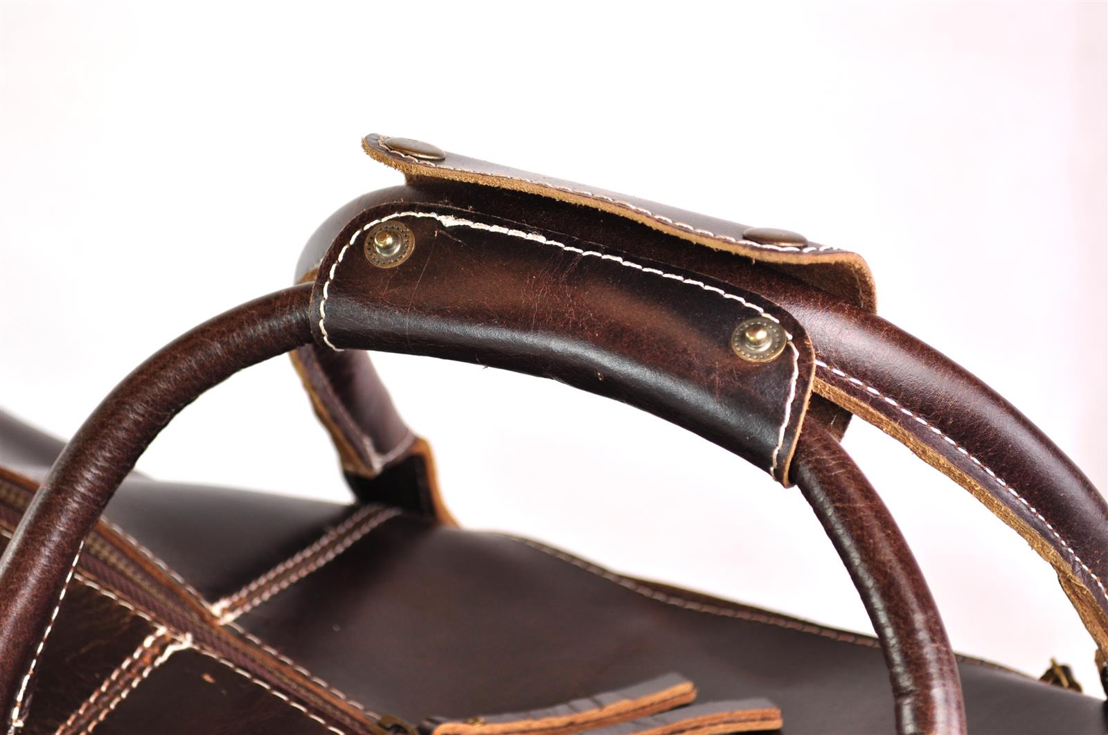 Große Ledertasche | Reisetasche | Vintage | 52cm x 30cm x 18cm - Braun