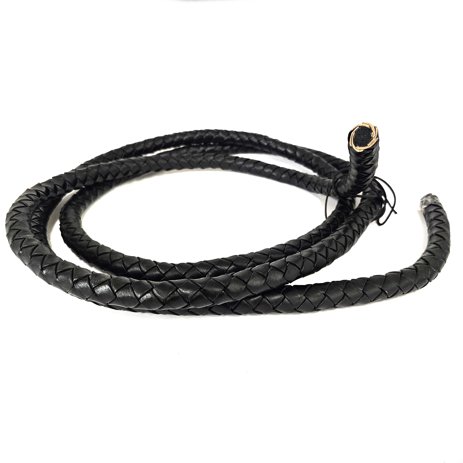 Lederschnur geflochten 20 mm - Schwarz. Länge: 5 Meter