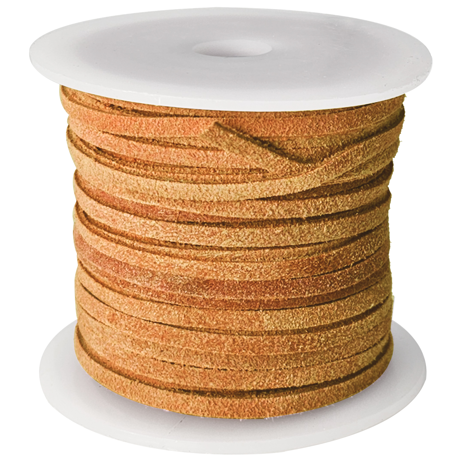 Lederband Flach Wild  3 mm x 1,5 mm - Curry. Länge: 25 m auf Rolle