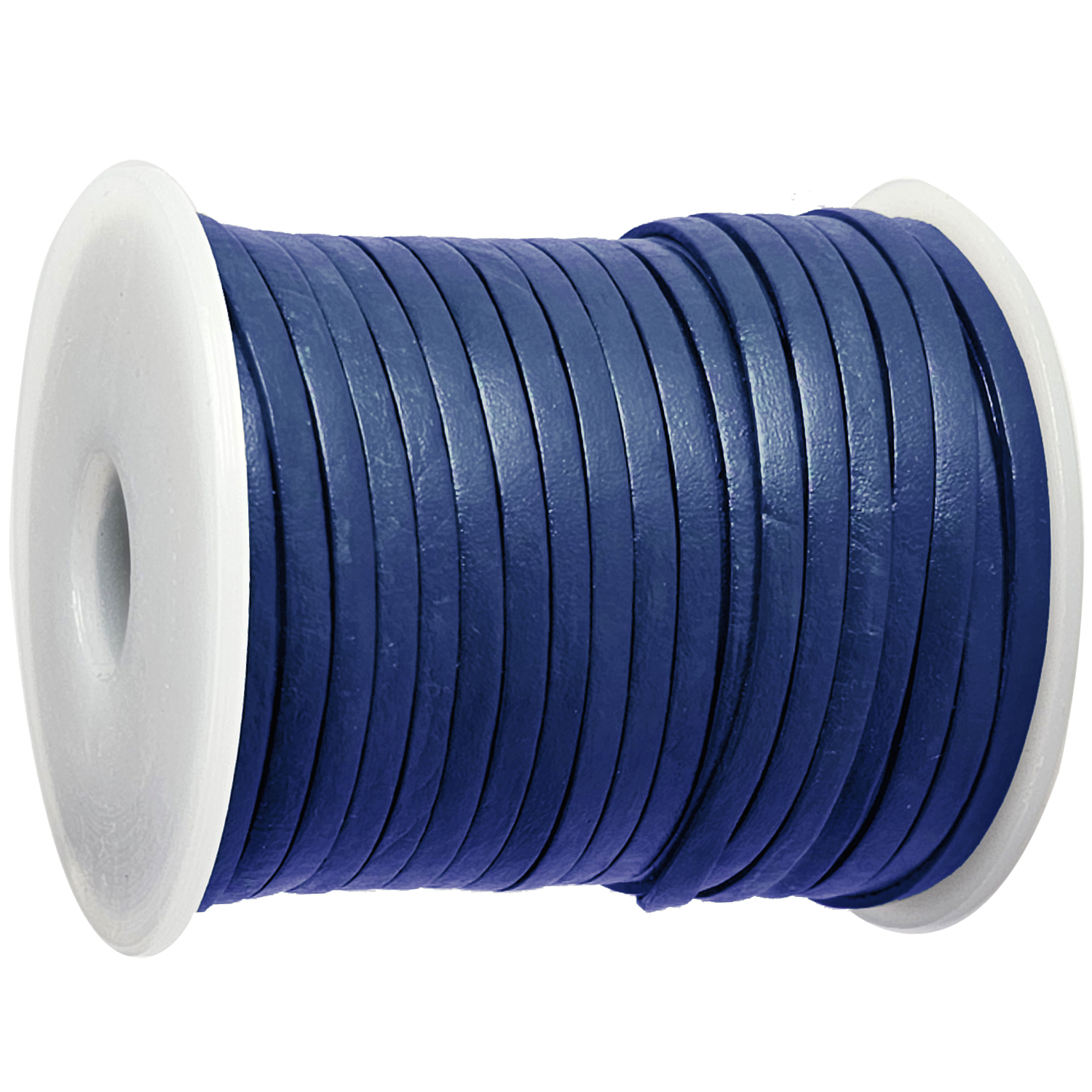 Lederband Flach 3 x 1 mm - Blau. Länge: 15 m