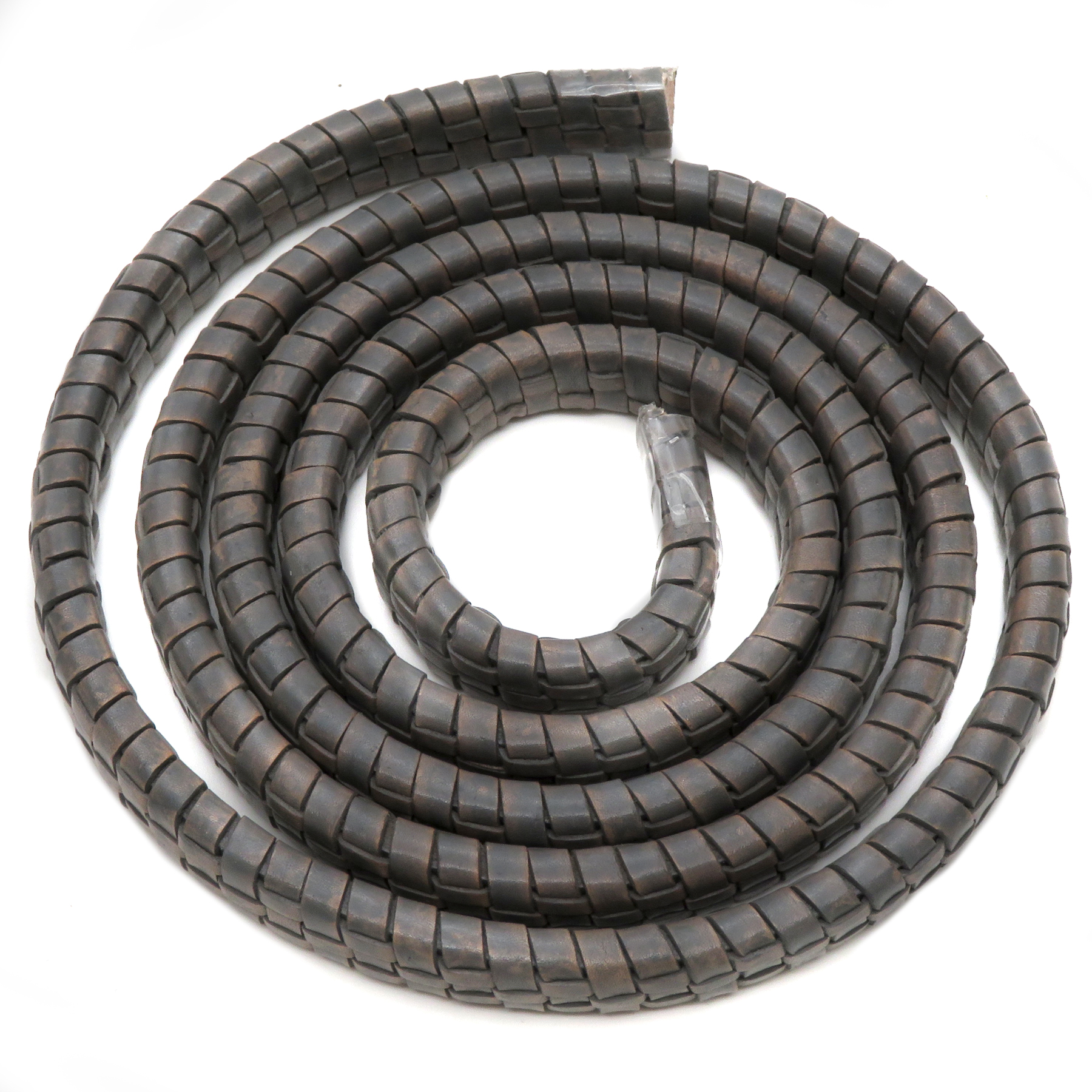 Lederband Geflochten oval | 1 Meter | 11 mm x 6 mm | Grau