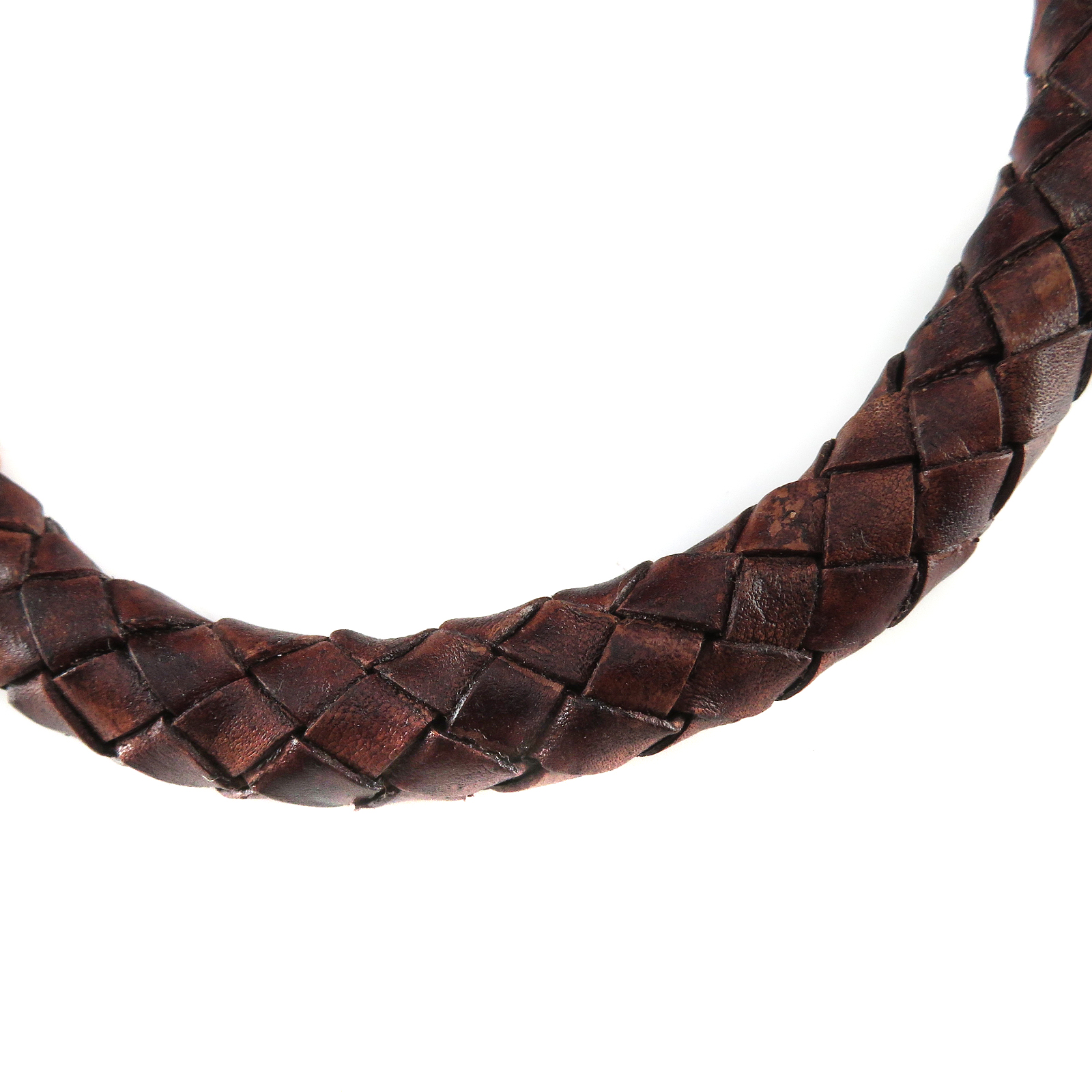 GL10013_03 Lederschnur geflochten 10 mm - Antik Braun. Länge: 3 m