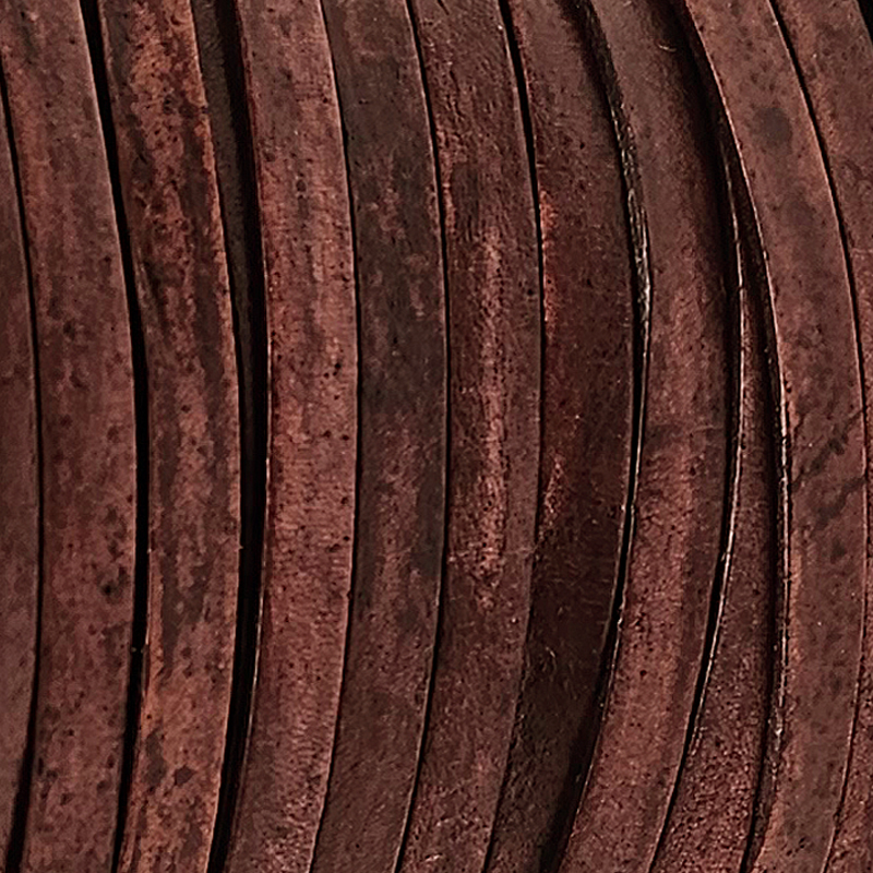 Antik Braunes flaches Lederband in 4 mm Breite und 1 mm Stärke