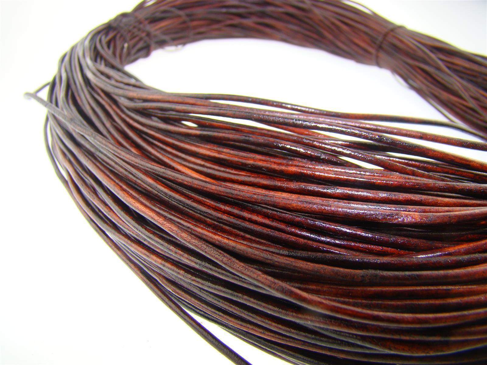 Lederschnur Rund 1,5 mm - Antik Dunkelbraun