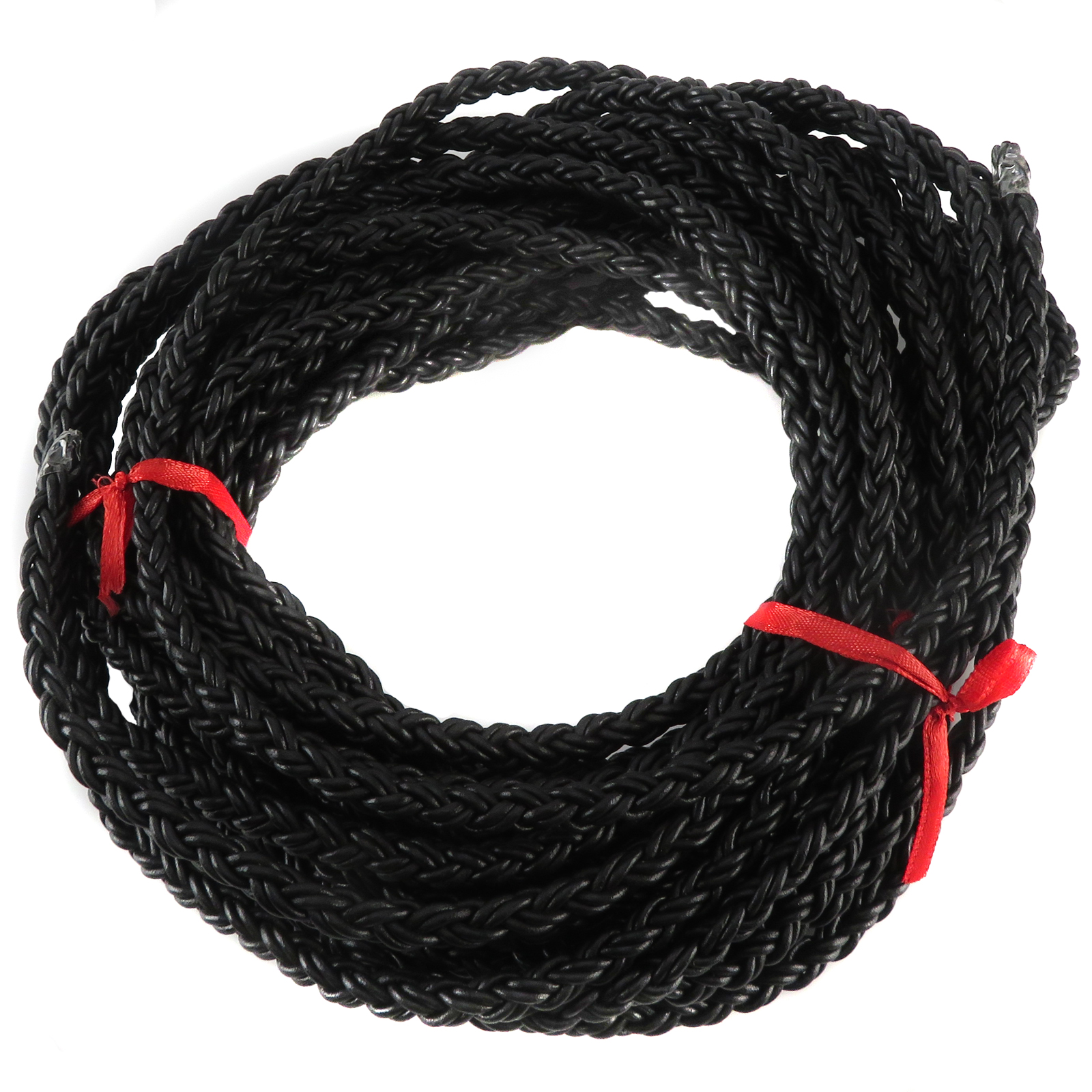 Lederschnur geflochten 7 mm - Schwarz