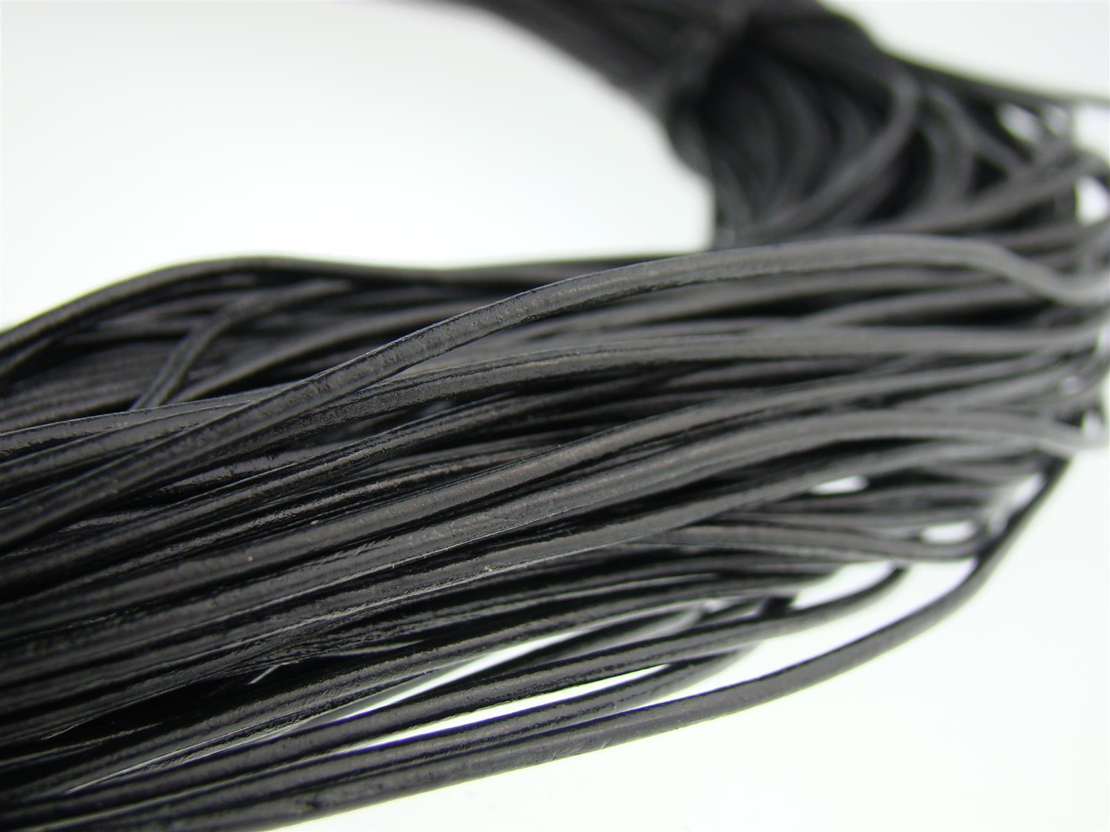 Lederschnur Rund 1,5 mm - Schwarz. Länge: 100 m auf Rolle