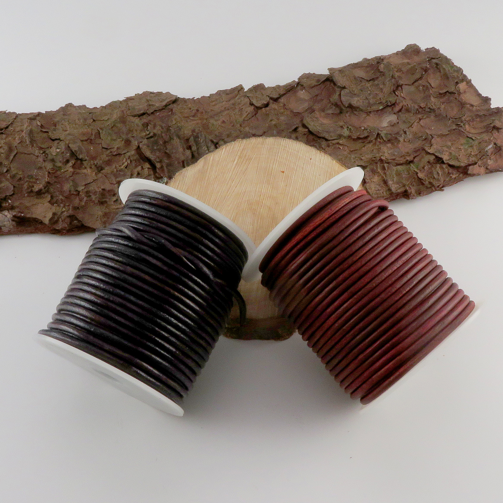 Lederschnur Rund 3 mm - Antik Rotbraun. Länge: 15 m