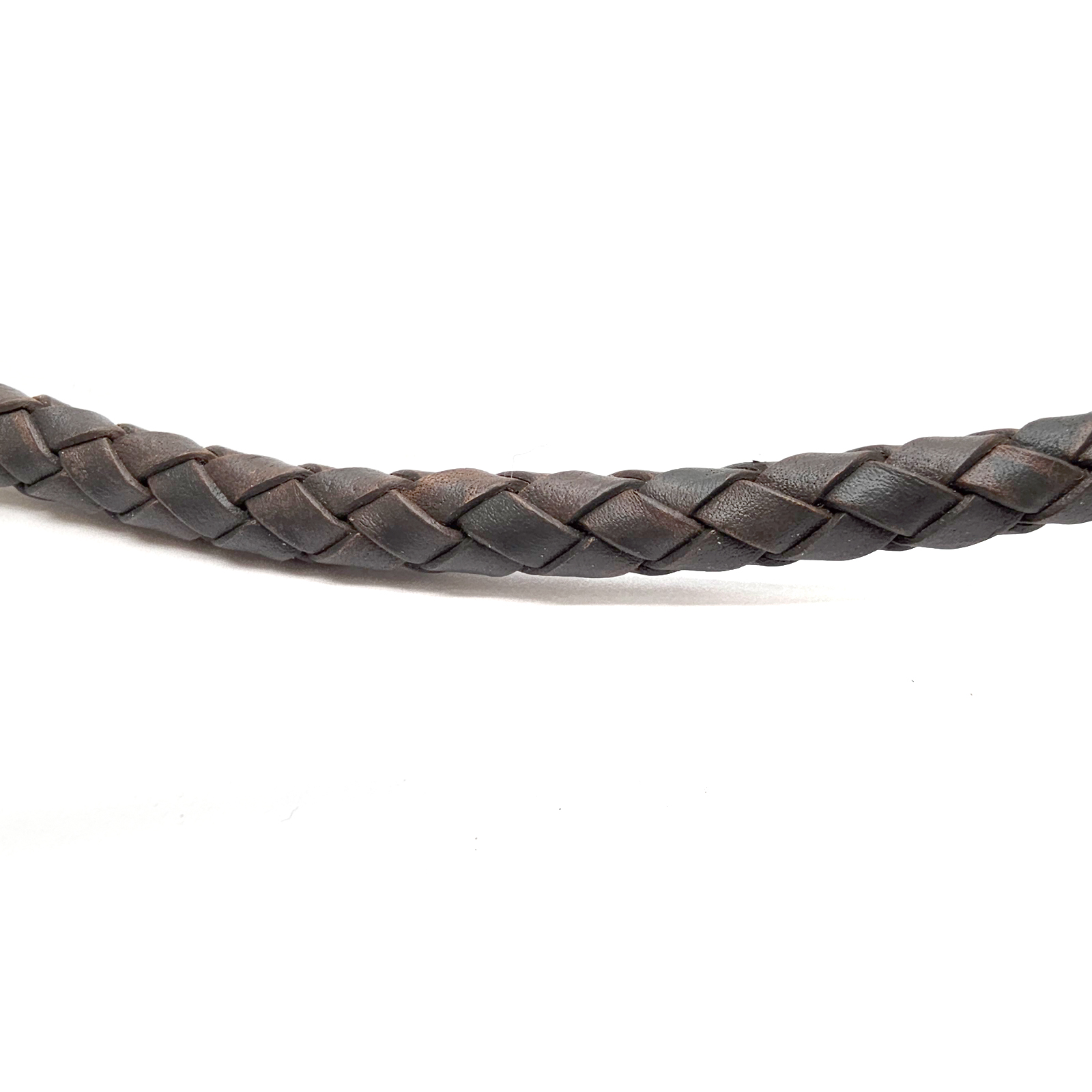 Lederschnur geflochten 6 mm - Schlamm. Länge: 10 m