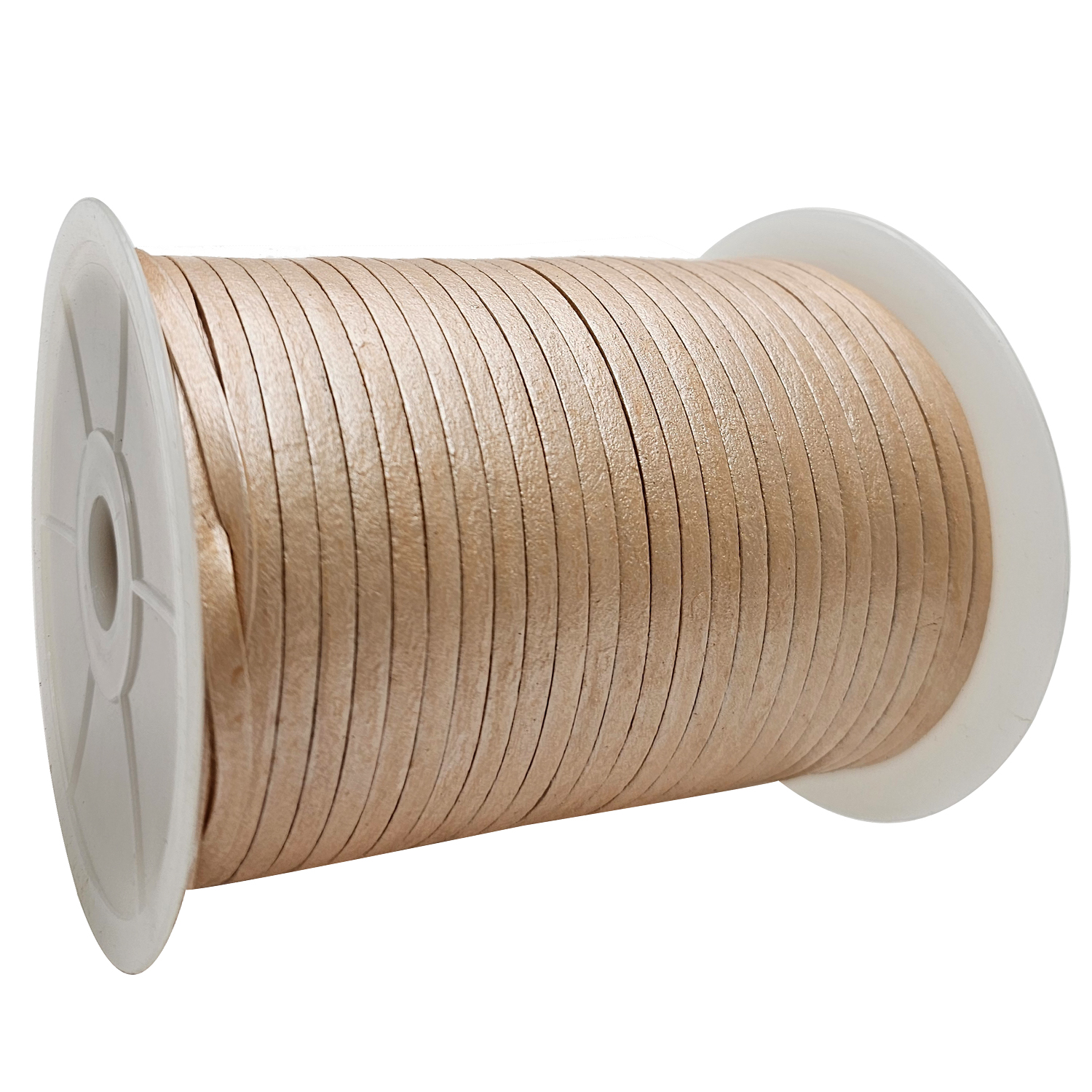 Lederband Flach 4 x 1 mm - Pearl 15 m
