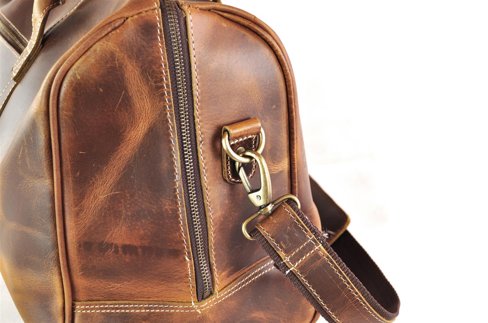 Große und robuste Ledertasche mit viel Stauraum in Vintage Antik Braun