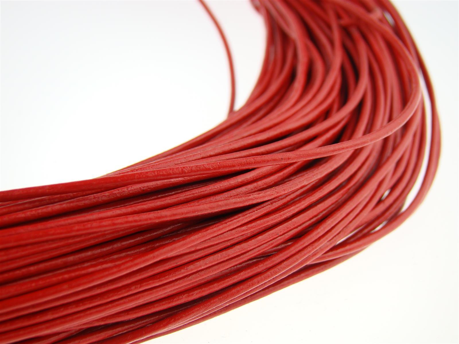 Lederschnur Rund 1,5 mm - Rot. Länge: 50 m auf Rolle