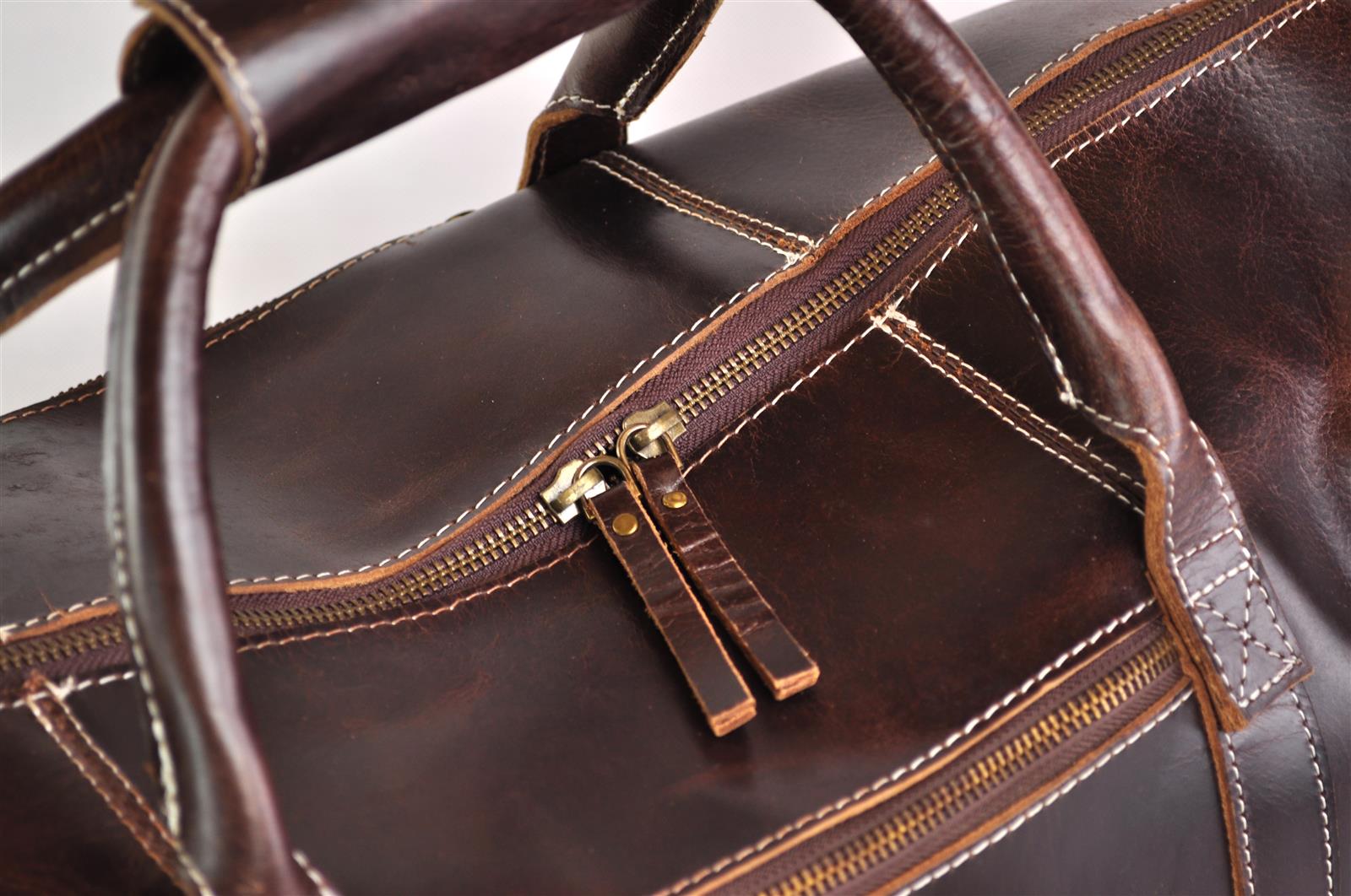 Große Ledertasche | Reisetasche | Vintage | 52cm x 30cm x 18cm - Braun