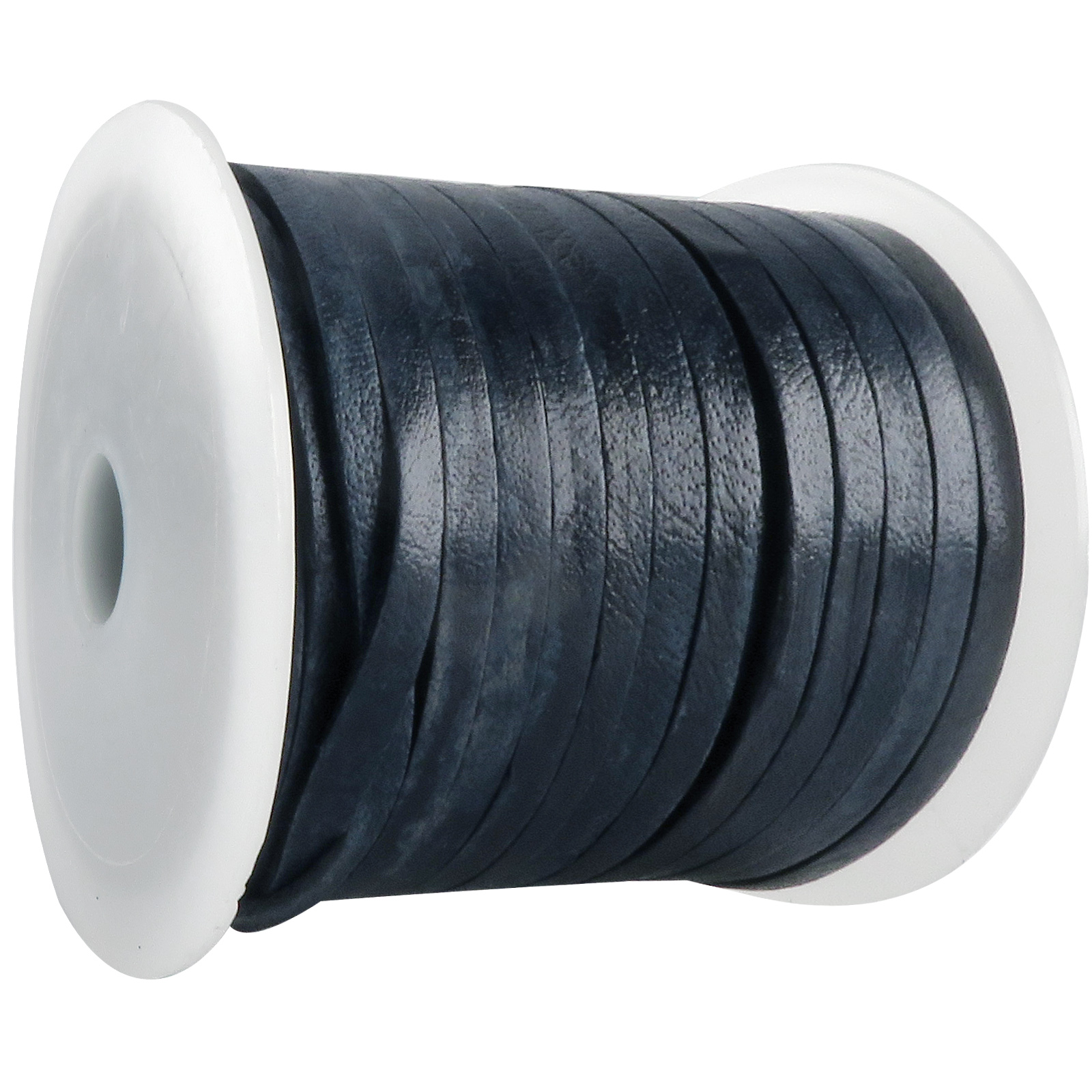Lederband Flach 5 mm x 1,5 mm - Antik Dunkelblau. Länge: 20 m