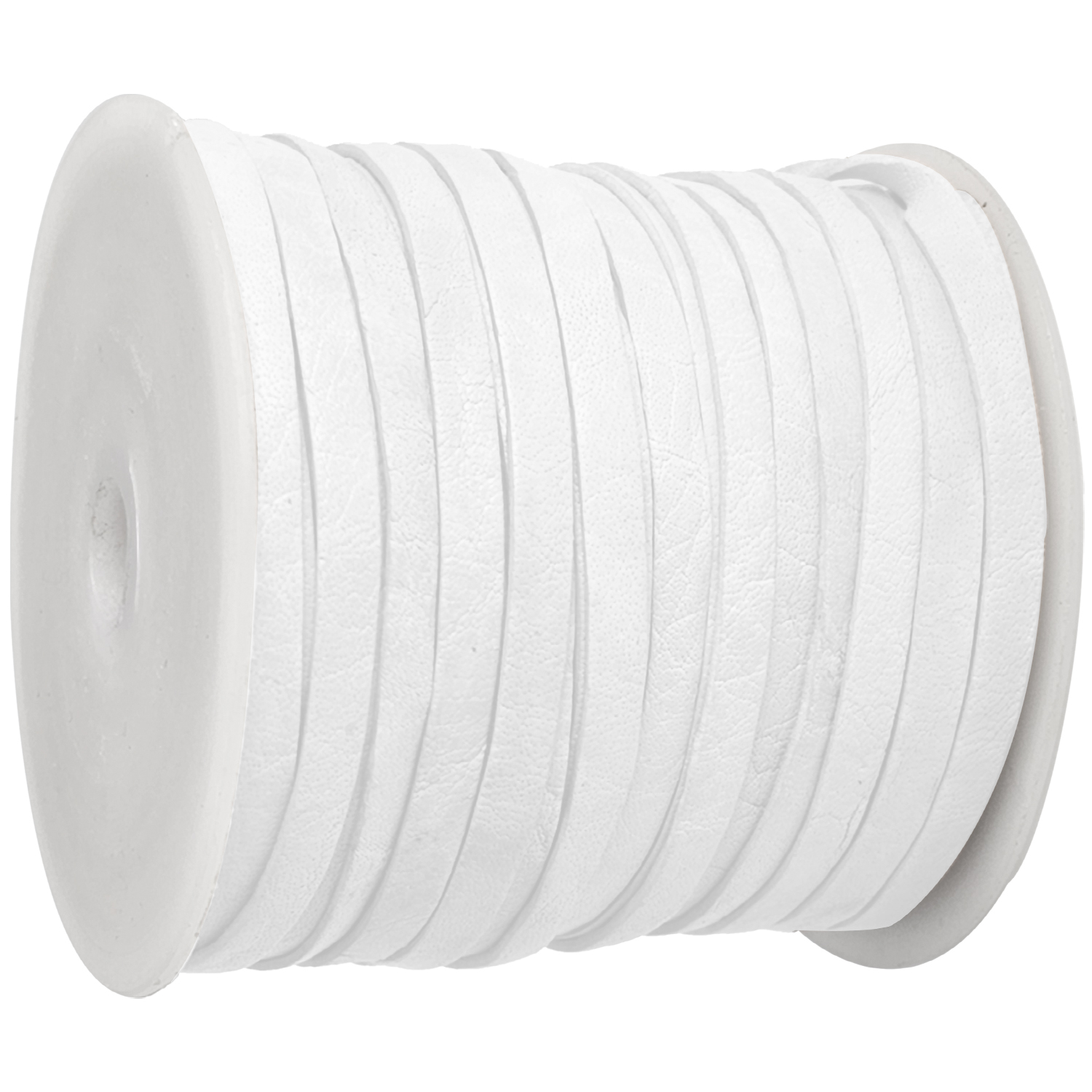 Lederband Flach 4 x 1 mm - Weiß 25 m auf Rolle