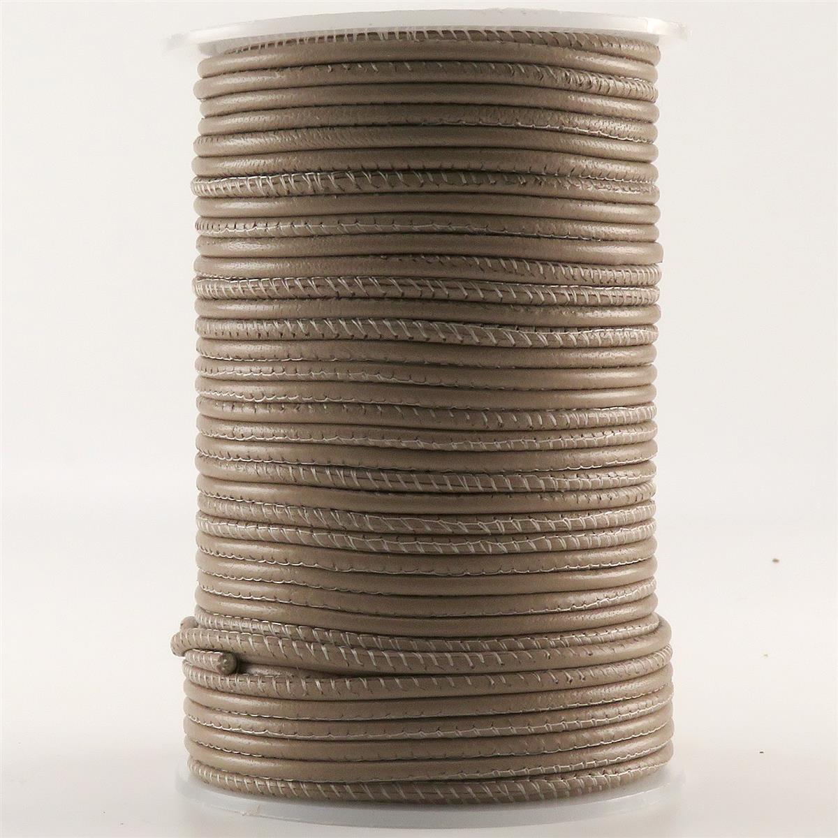 Gesäumte Lederschnur in Taupe_2