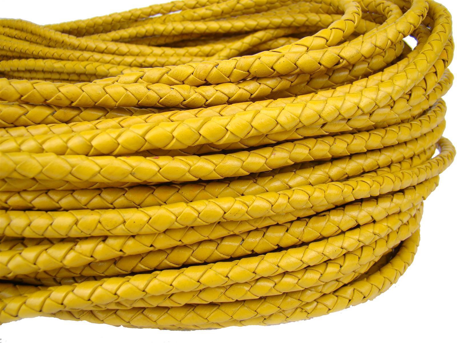 Lederschnur geflochten 3 mm - Gold. Länge: 15 m