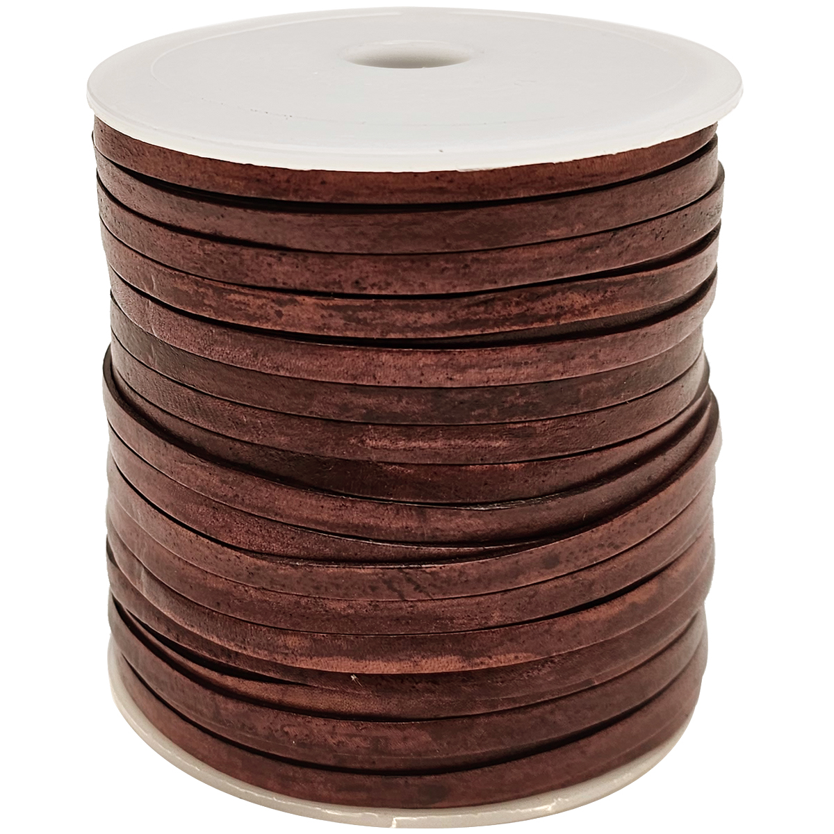 Antik Braunes flaches Lederband in 4 mm Breite und 1 mm Stärke