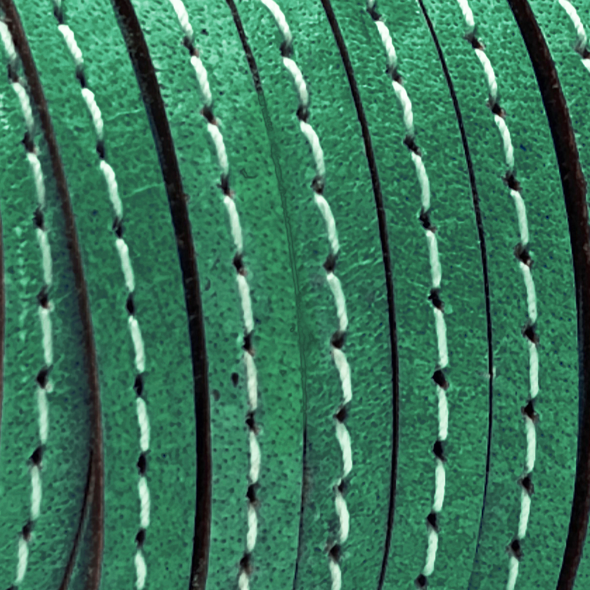 Lederband flach mit Ziernaht  5 x 1,5  mm - KO/10 Grün