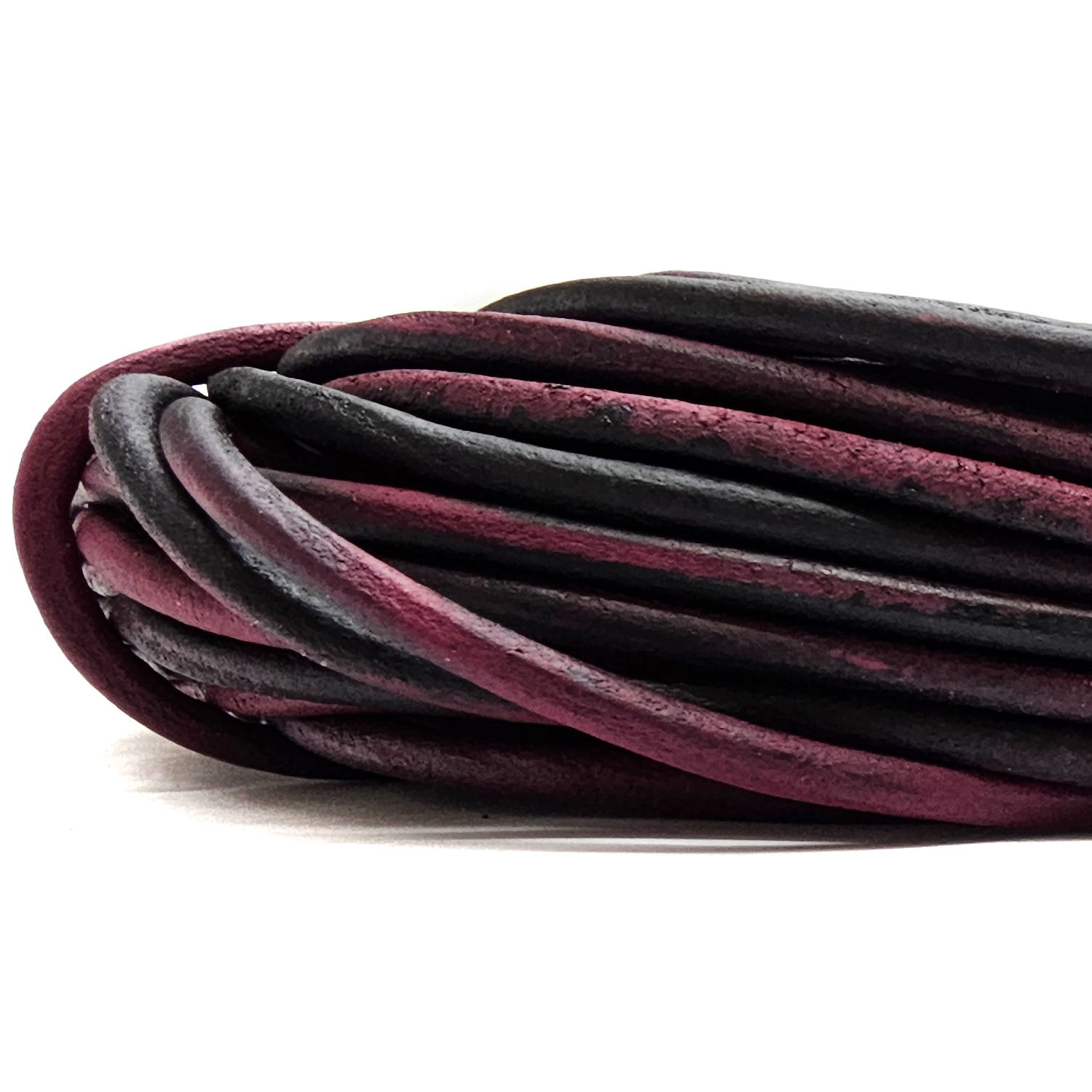 4001Pink_3 Lederschnur 4 mm Durchmesser Schwarz-Lila 2