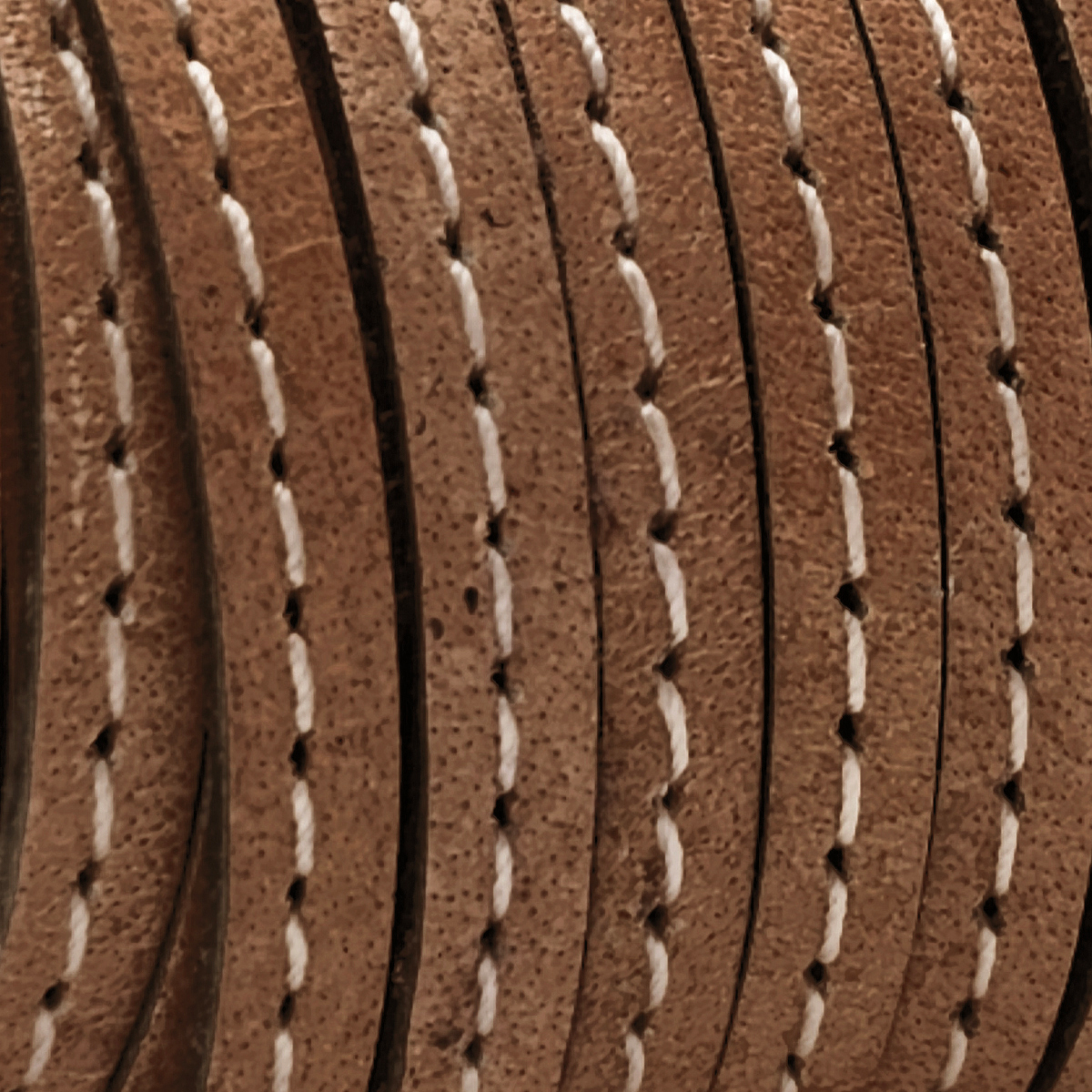 Lederband flach mit Ziernaht  5 x 1,5  mm - KO/16 Braun