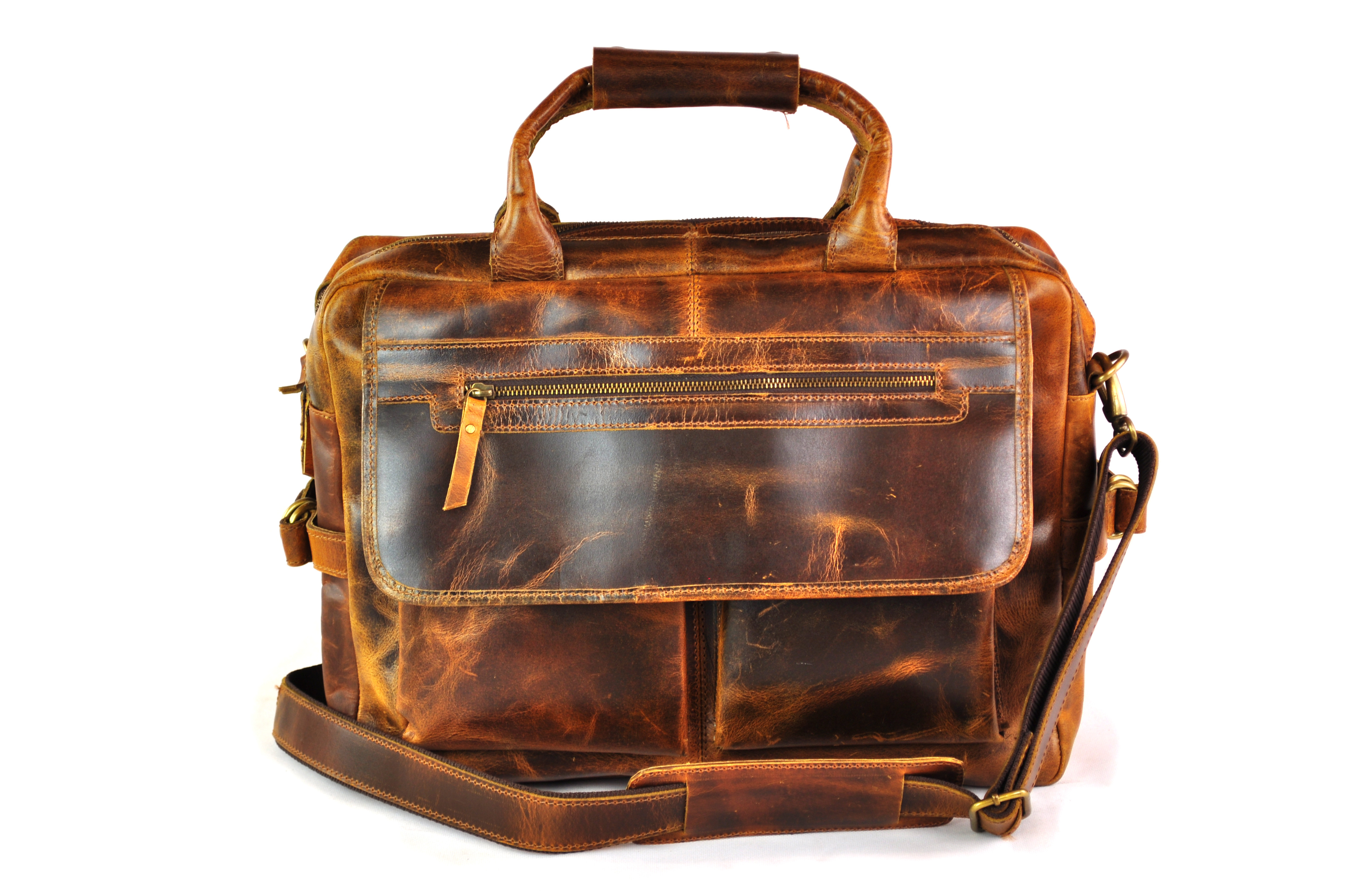 Ledertasche – Shabby Antik Braun 40cm x 30cm x 13cm