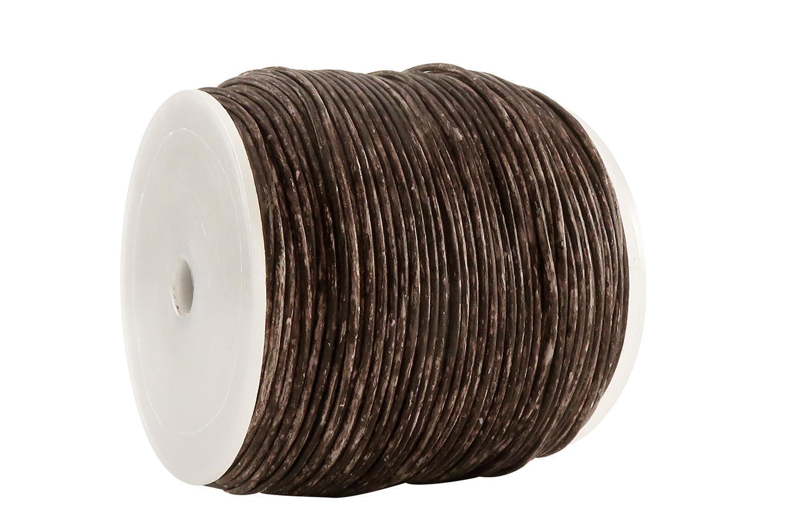 Lederschnur Rund 1 mm - Mesh Kaffee. Länge: 30 m