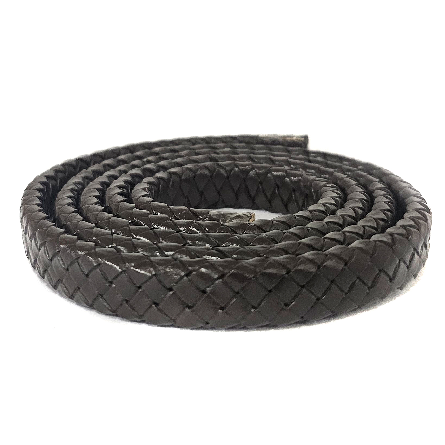 Lederband Geflochten oval | 1 Meter | 12 mm x 6 mm | Braun