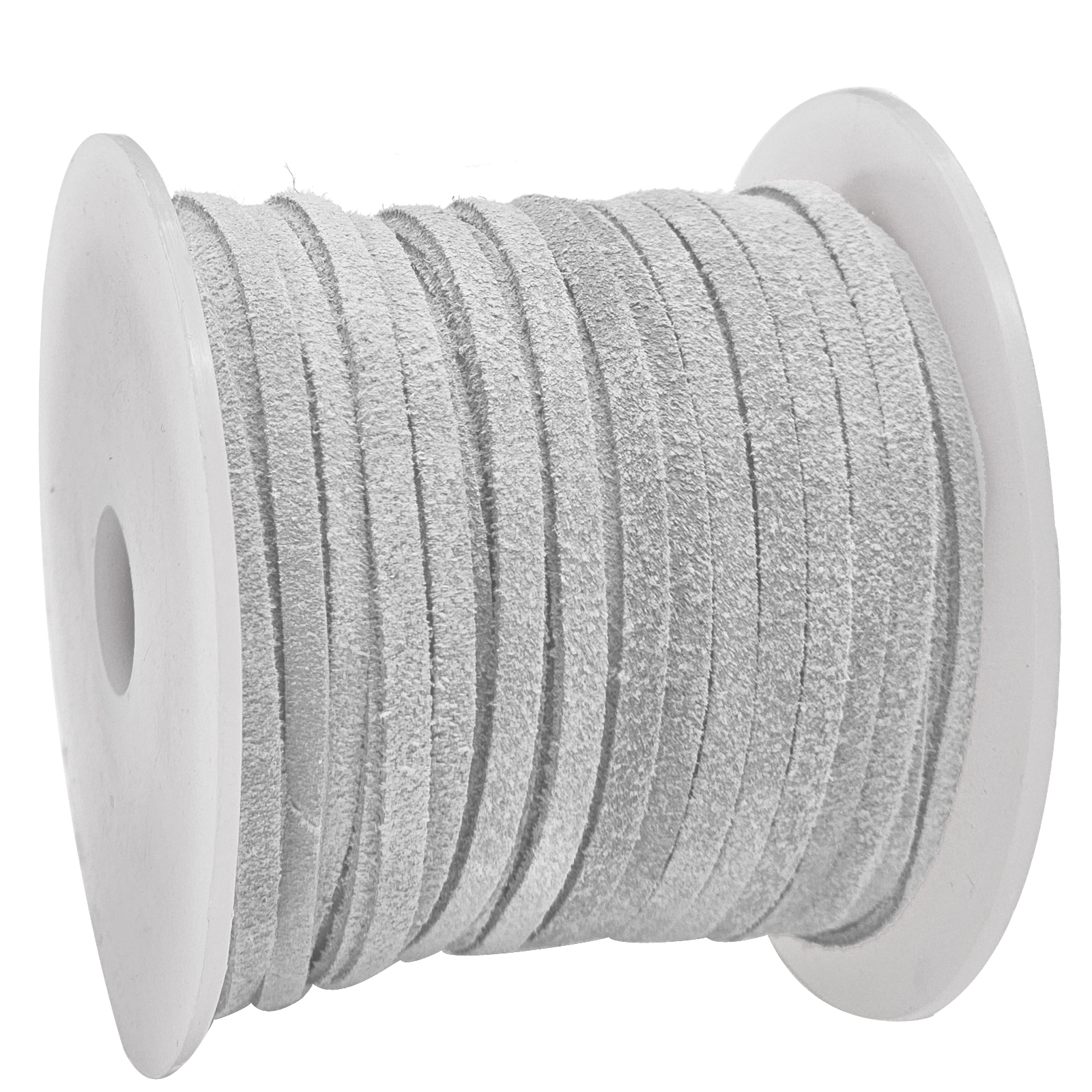 Wildlederband in Hellgrau 3 mm Breite - reines Velourleder