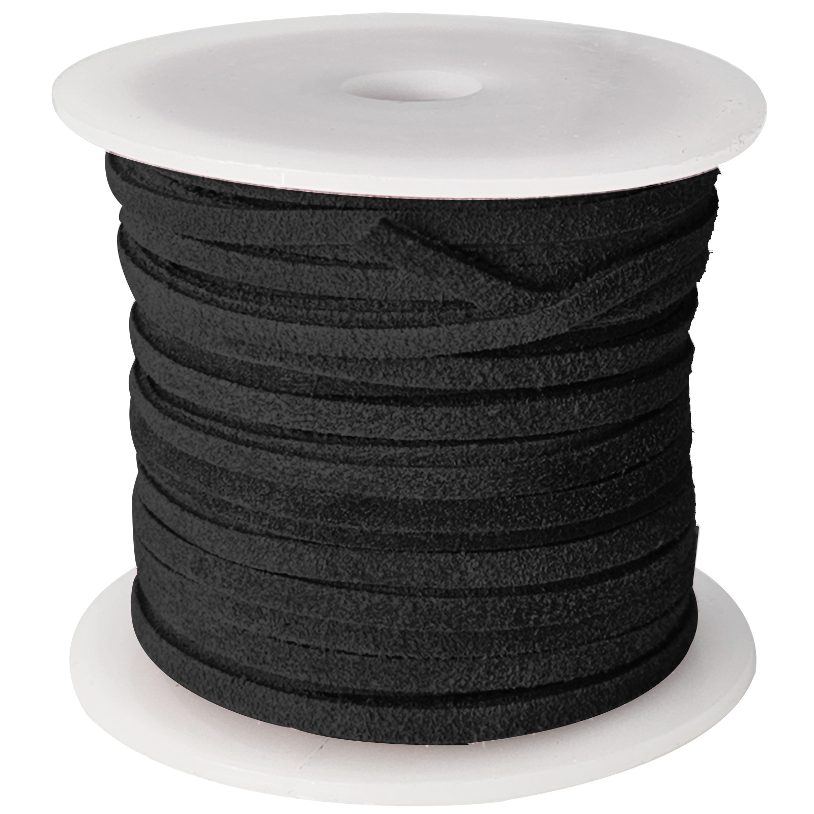 Wildlederband 3 mm - Velourlederband in Schwarz