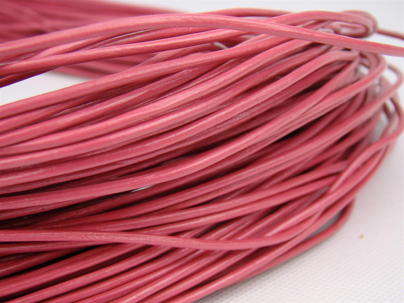 Lederschnur Rund 2 mm - Pink. Länge: 15 m