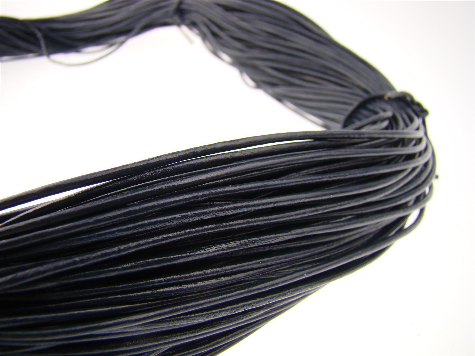 Lederschnur Rund 1,5 mm - Navy. Länge: 100 m auf Rolle