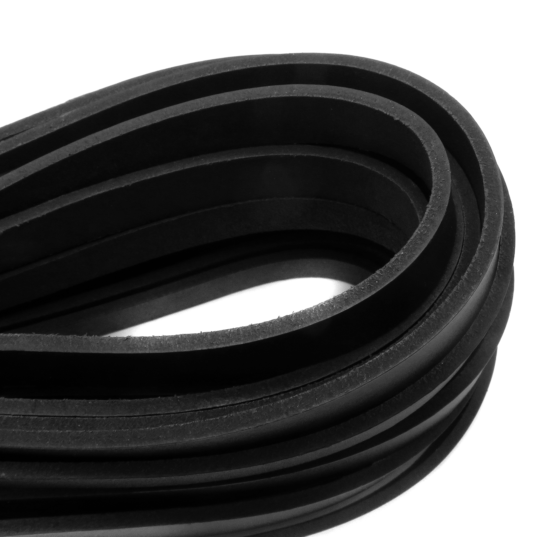 Lederband Flach 15 mm x 3 mm - Schwarz. Länge: 25 m